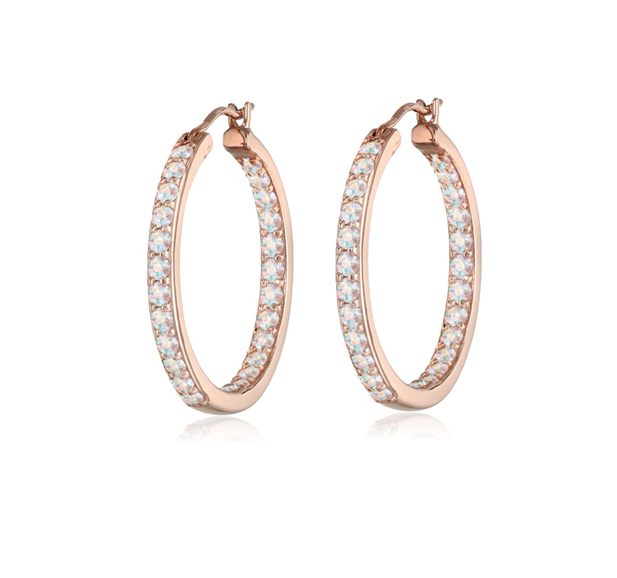 Dual Sided Crystal Hoop Earrings - Ruumur