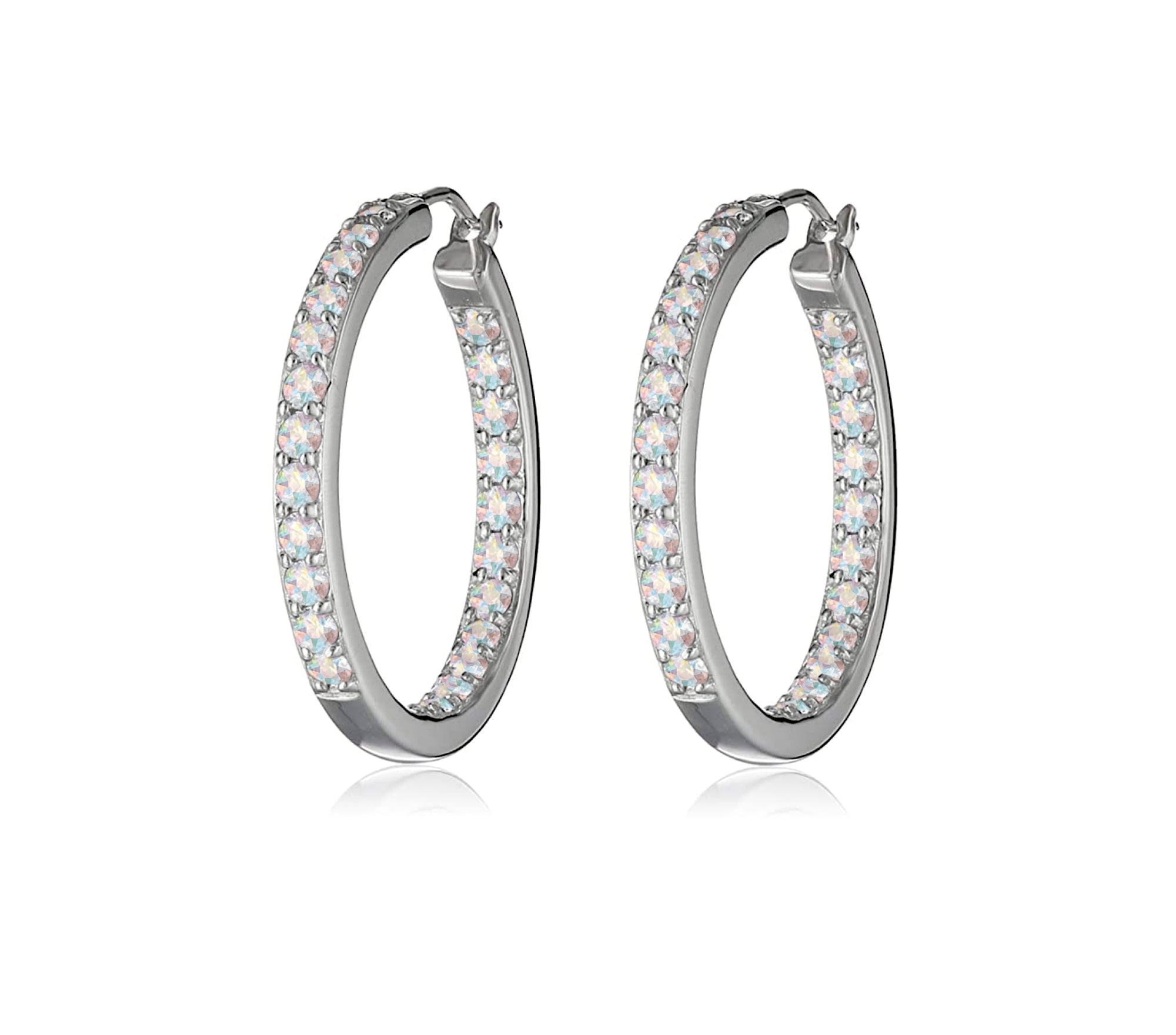 Dual Sided Crystal Hoop Earrings - Ruumur