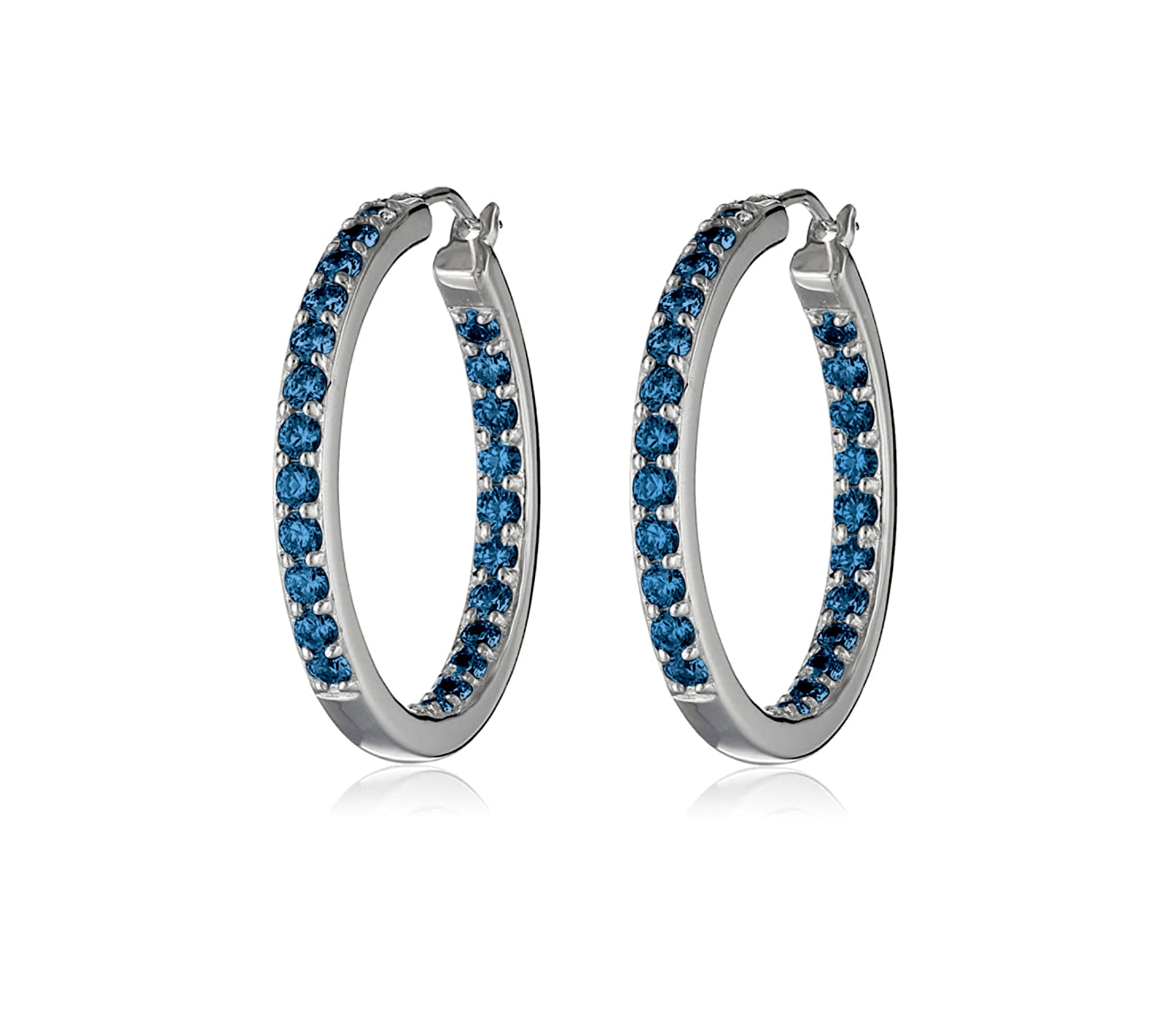 Dual Sided Crystal Hoop Earrings - Ruumur