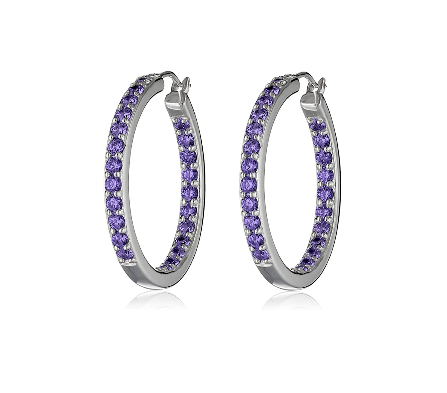 Dual Sided Crystal Hoop Earrings - Ruumur