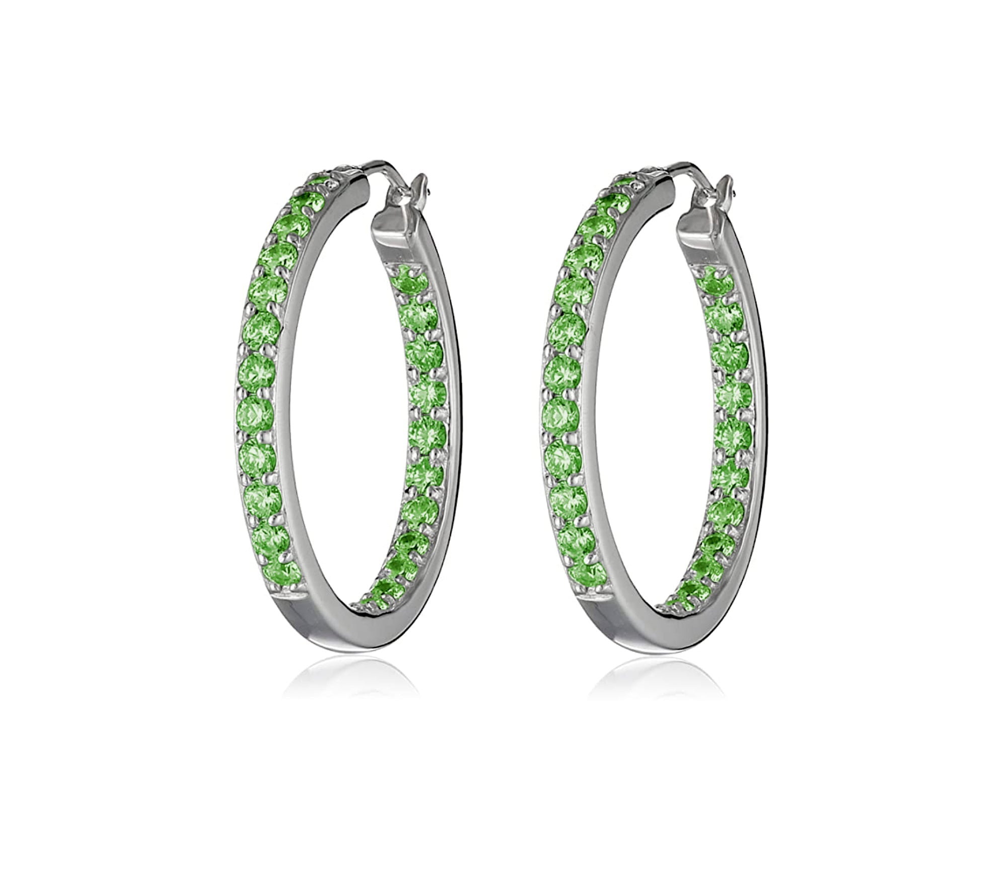 Dual Sided Crystal Hoop Earrings - Ruumur