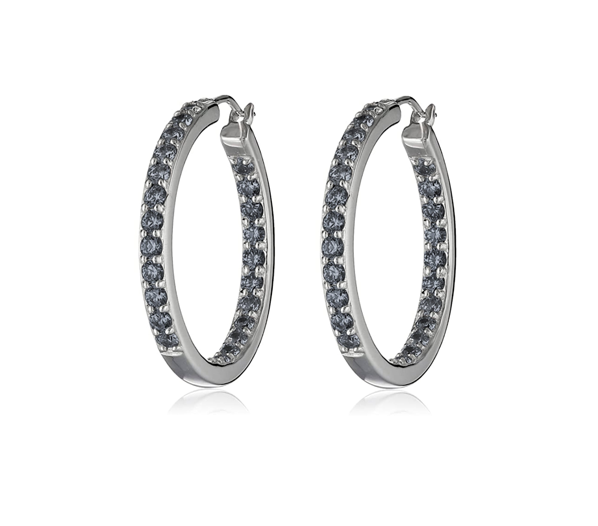 Dual Sided Crystal Hoop Earrings - Ruumur