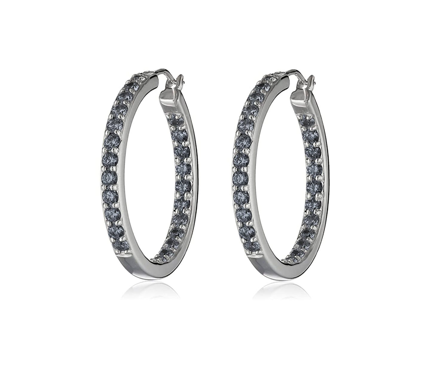 Dual Sided Crystal Hoop Earrings - Ruumur