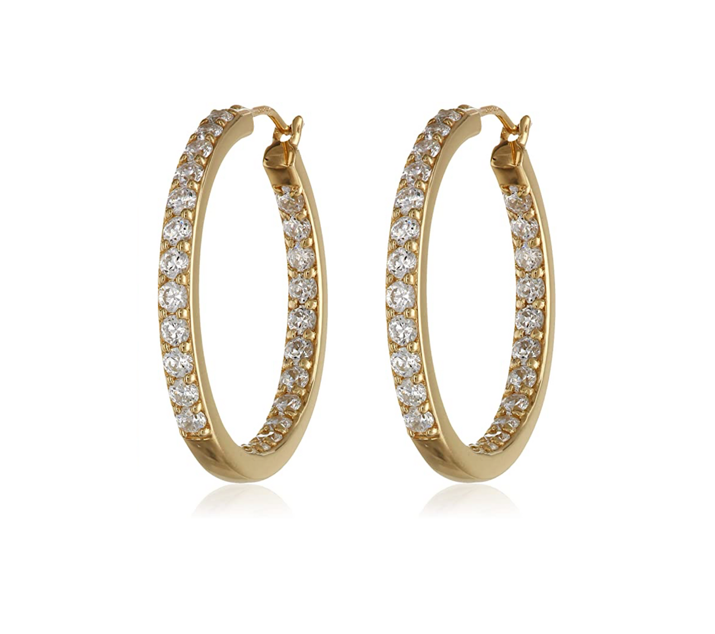 Dual Sided Crystal Hoop Earrings - Ruumur