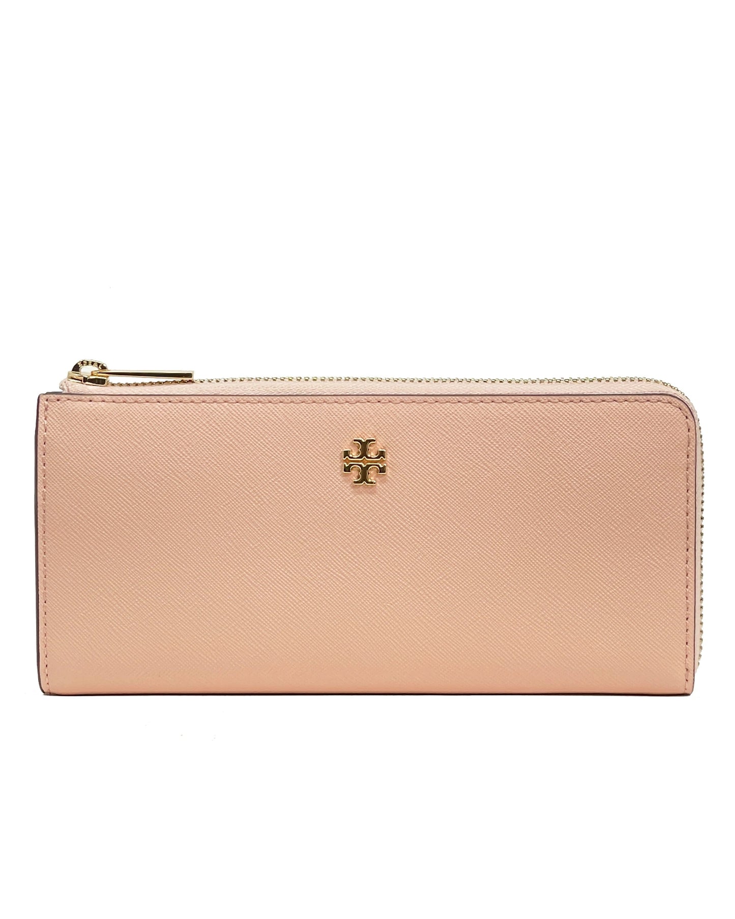 title:Tory Burch Pink Quartz Emerson L-Zip Continental Wallet;color:Pink Quartz