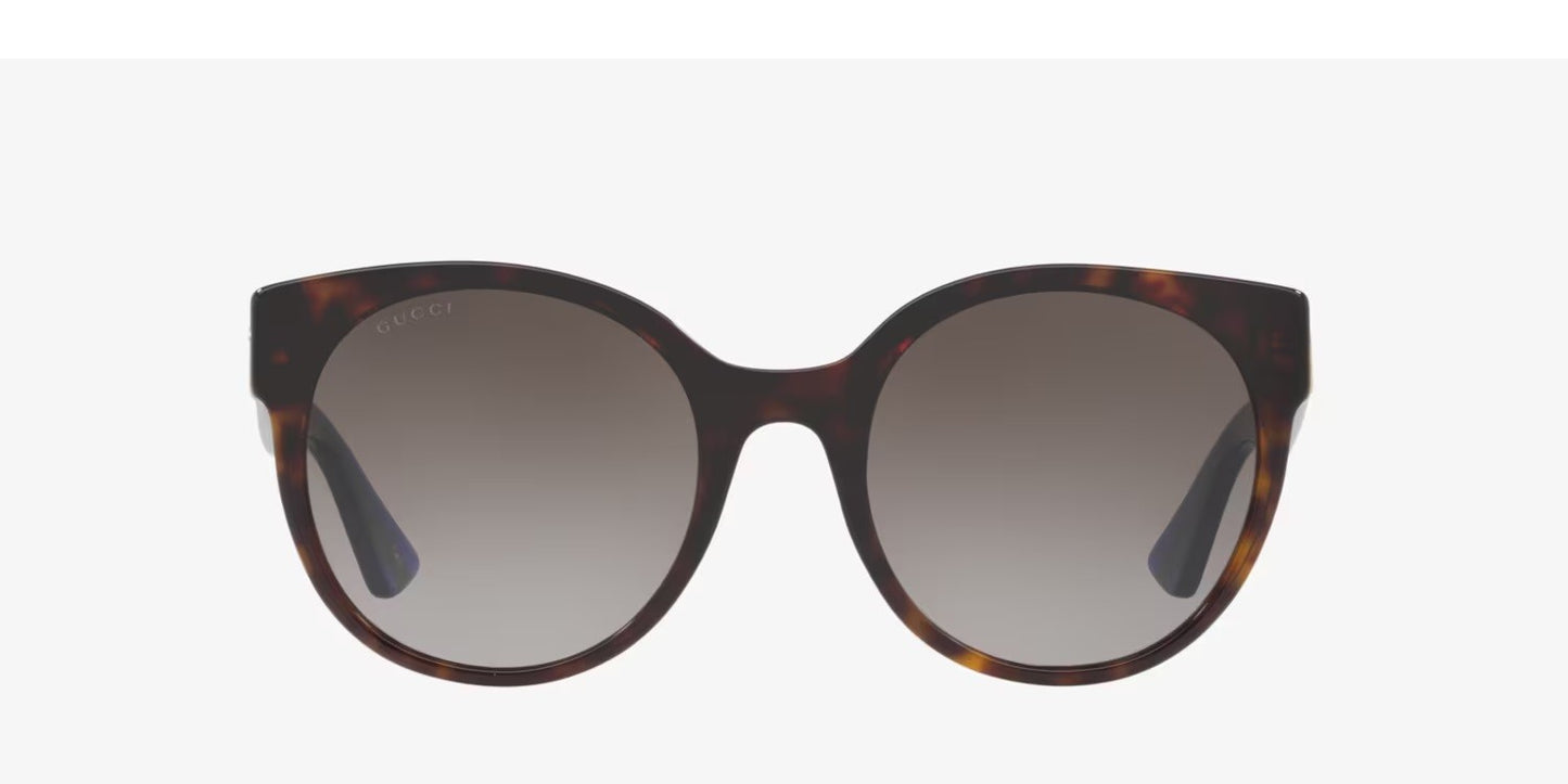 Gucci Round Frame Sunglasses 54MM - Havana/Blue/Brown