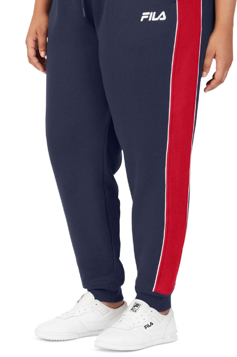 Fila Women's Vigor Mid Rise Colorblocked Fleece Joggers Blue Size 2X