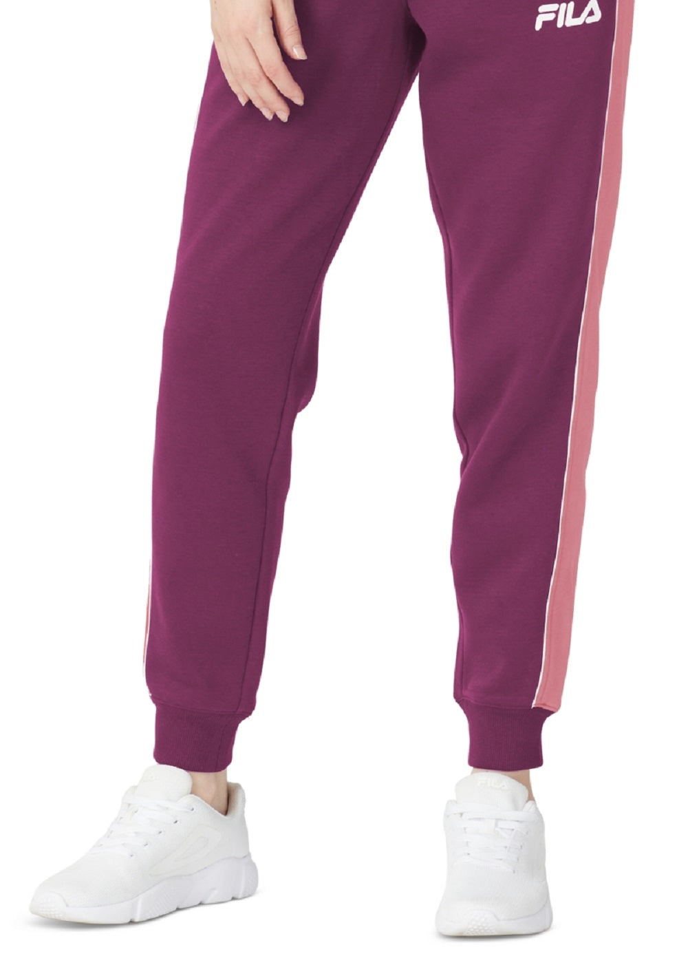 Fila Women's Vigor Mid Rise Colorblocked Fleece Joggers Purple