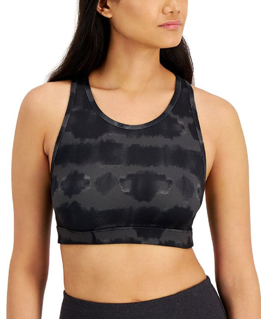 ID Ideology Women's Tie Dyed Reversible Sports Bra Black Size Large