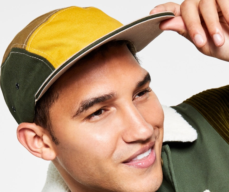 Sun + Stone Men's Colorblocked Panel Cap Green Size Regular