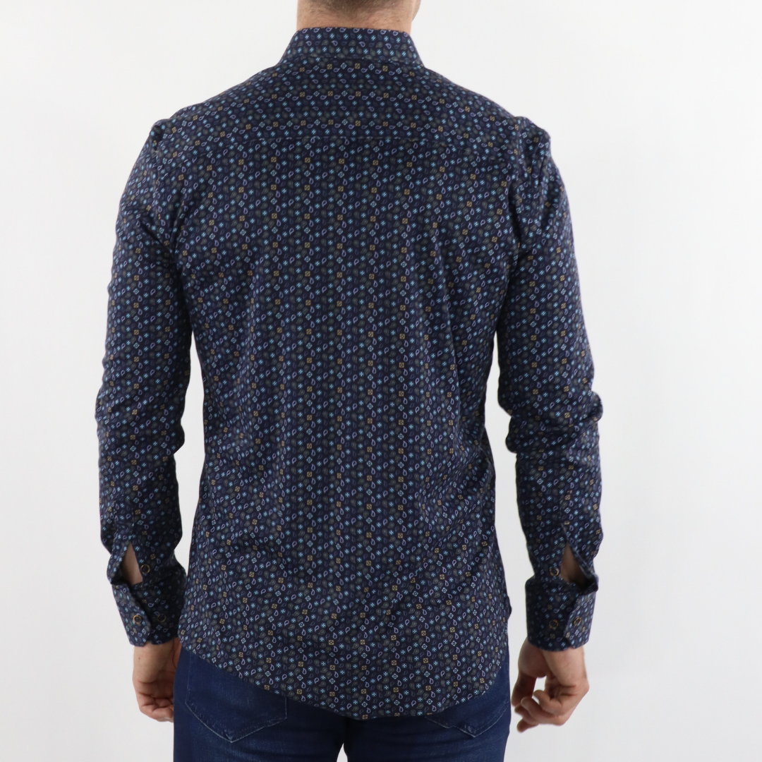 Max Colton James Shirt in Navy Print