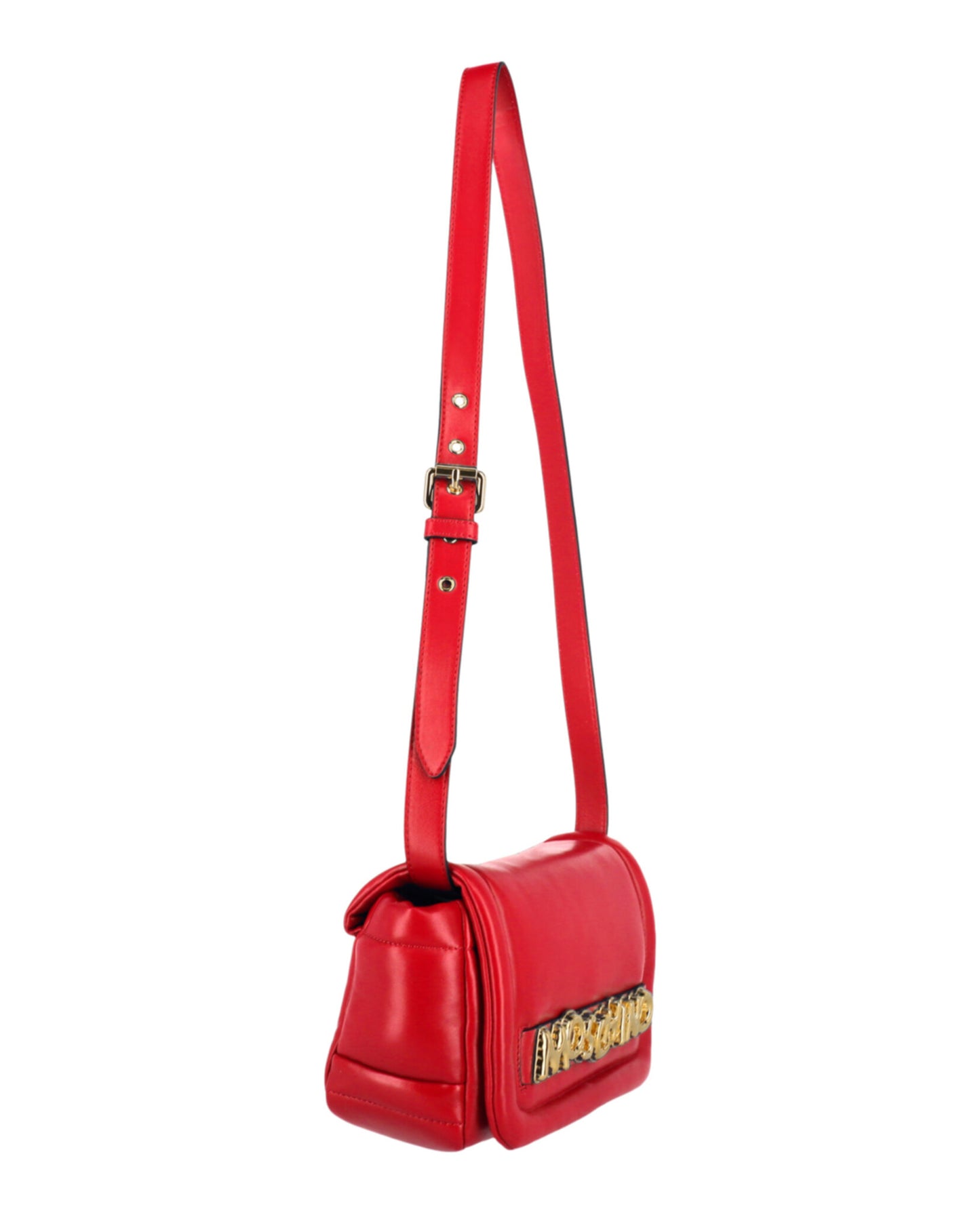 title:Moschino Balloon Lettering Crossbody Bag;color:Red