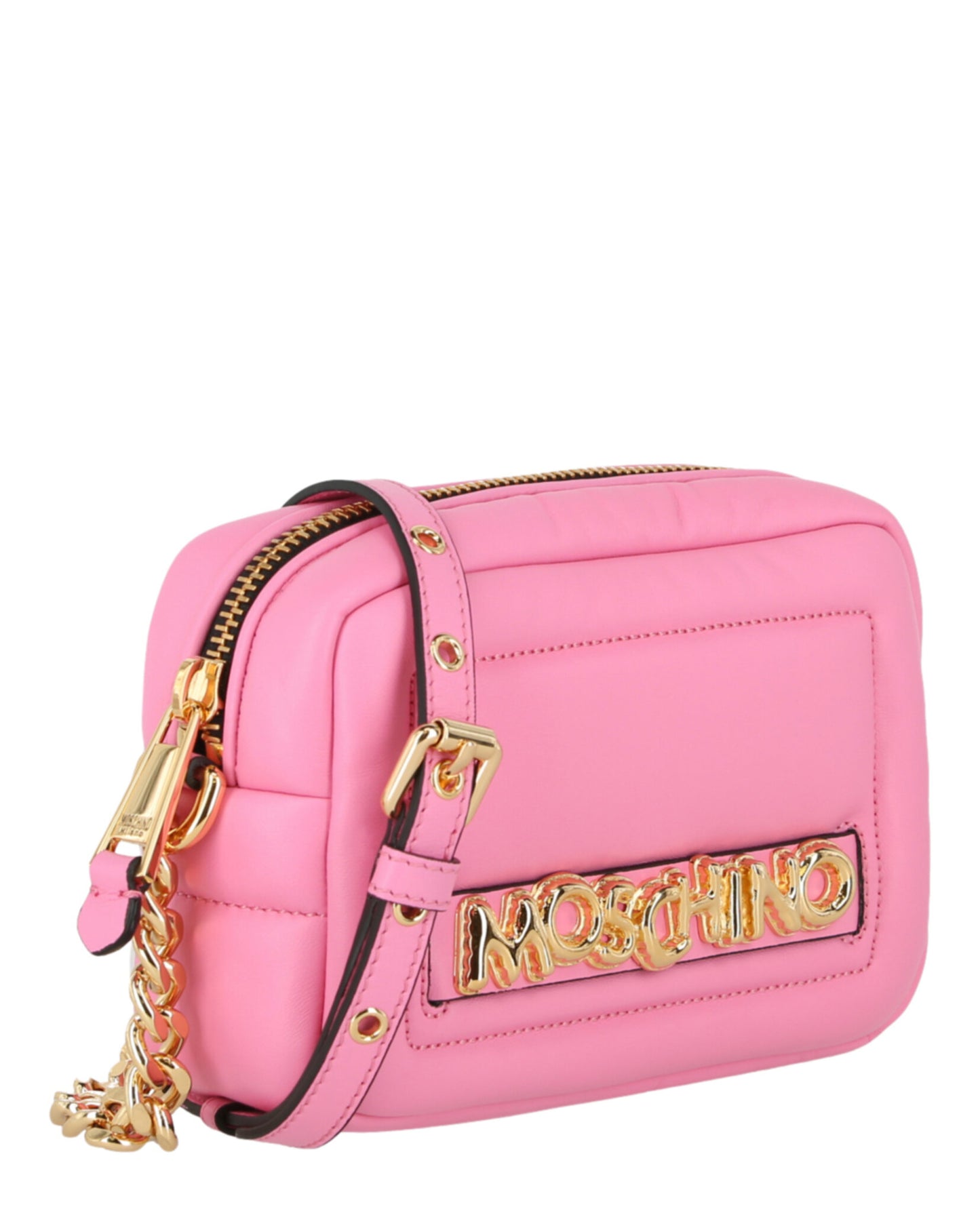 title:Moschino Balloon Lettering Crossbody Bag;color:Fuchsia Pink