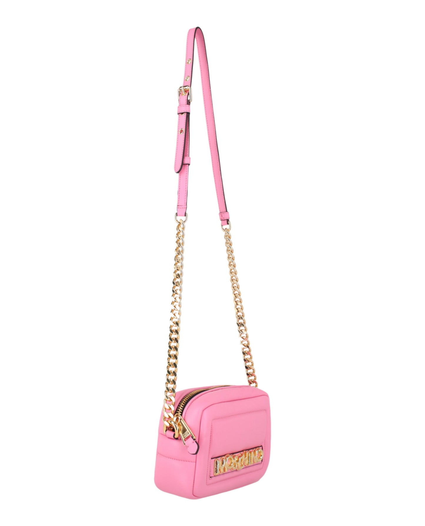 title:Moschino Balloon Lettering Crossbody Bag;color:Fuchsia Pink