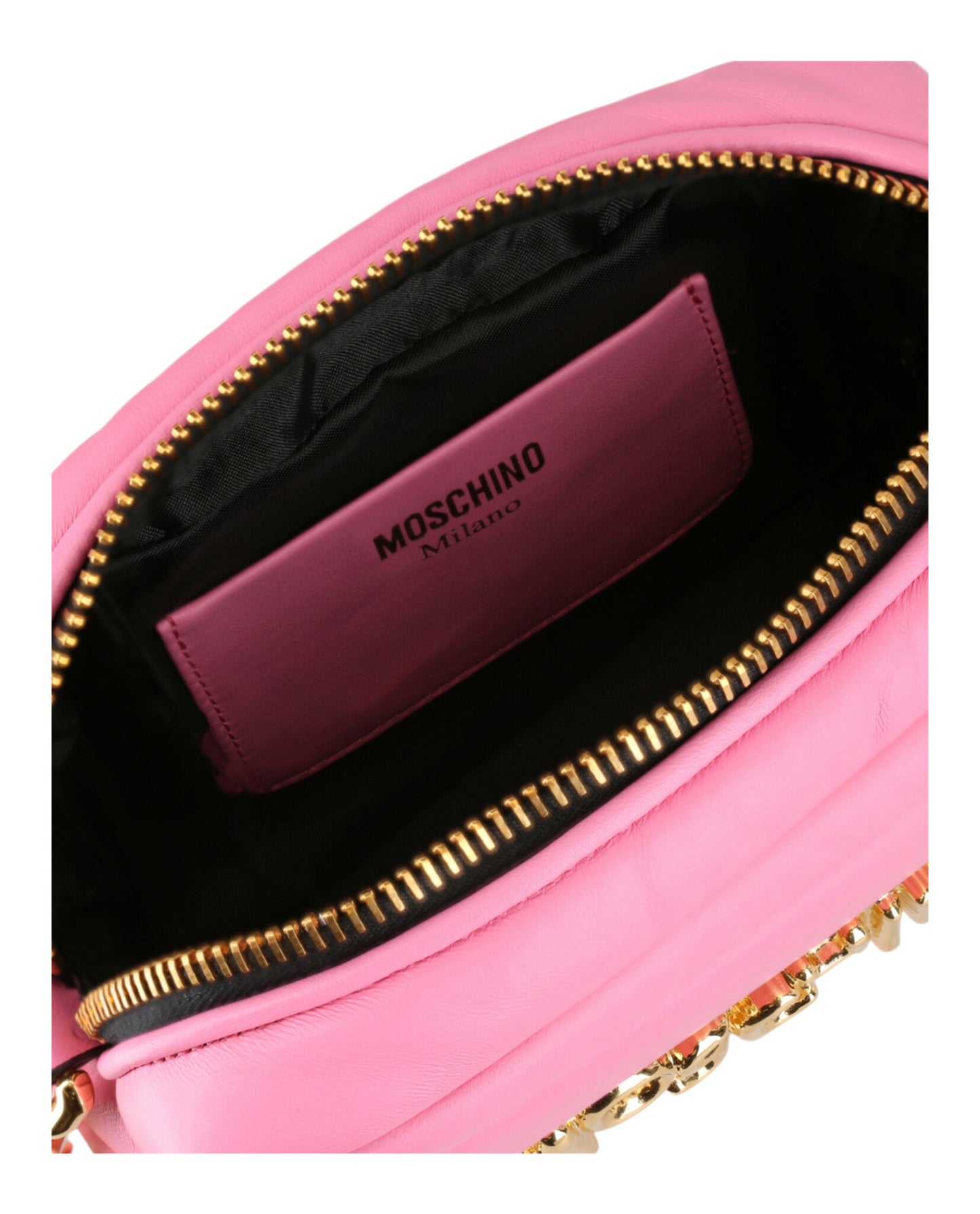 title:Moschino Balloon Lettering Crossbody Bag;color:Fuchsia Pink