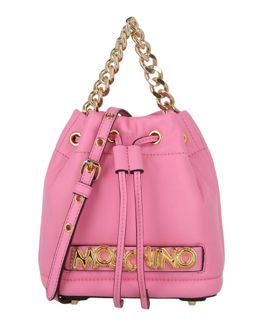 title:Balloon Lettering Bucket Bag;color:Fuchsia