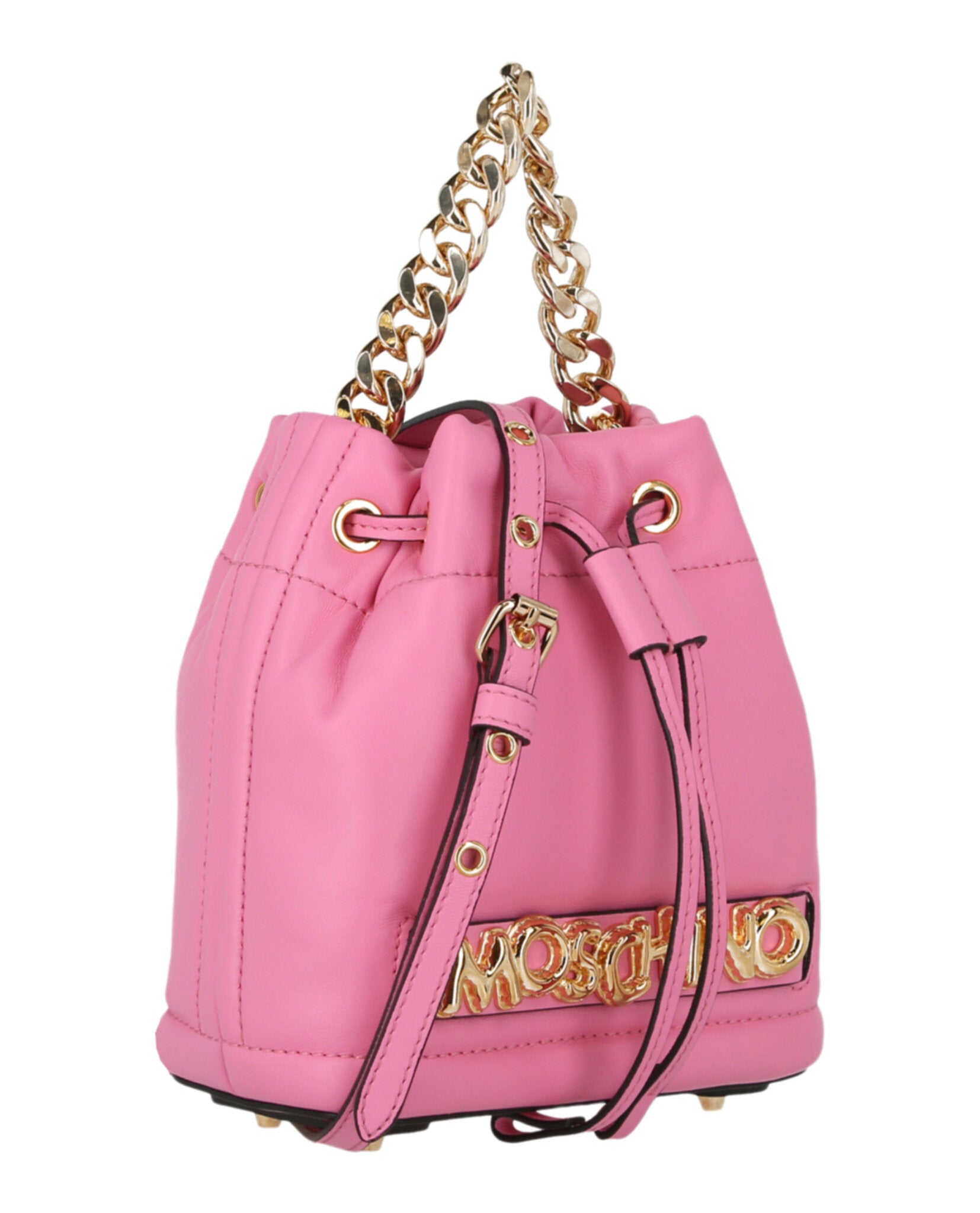 title:Balloon Lettering Bucket Bag;color:Fuchsia