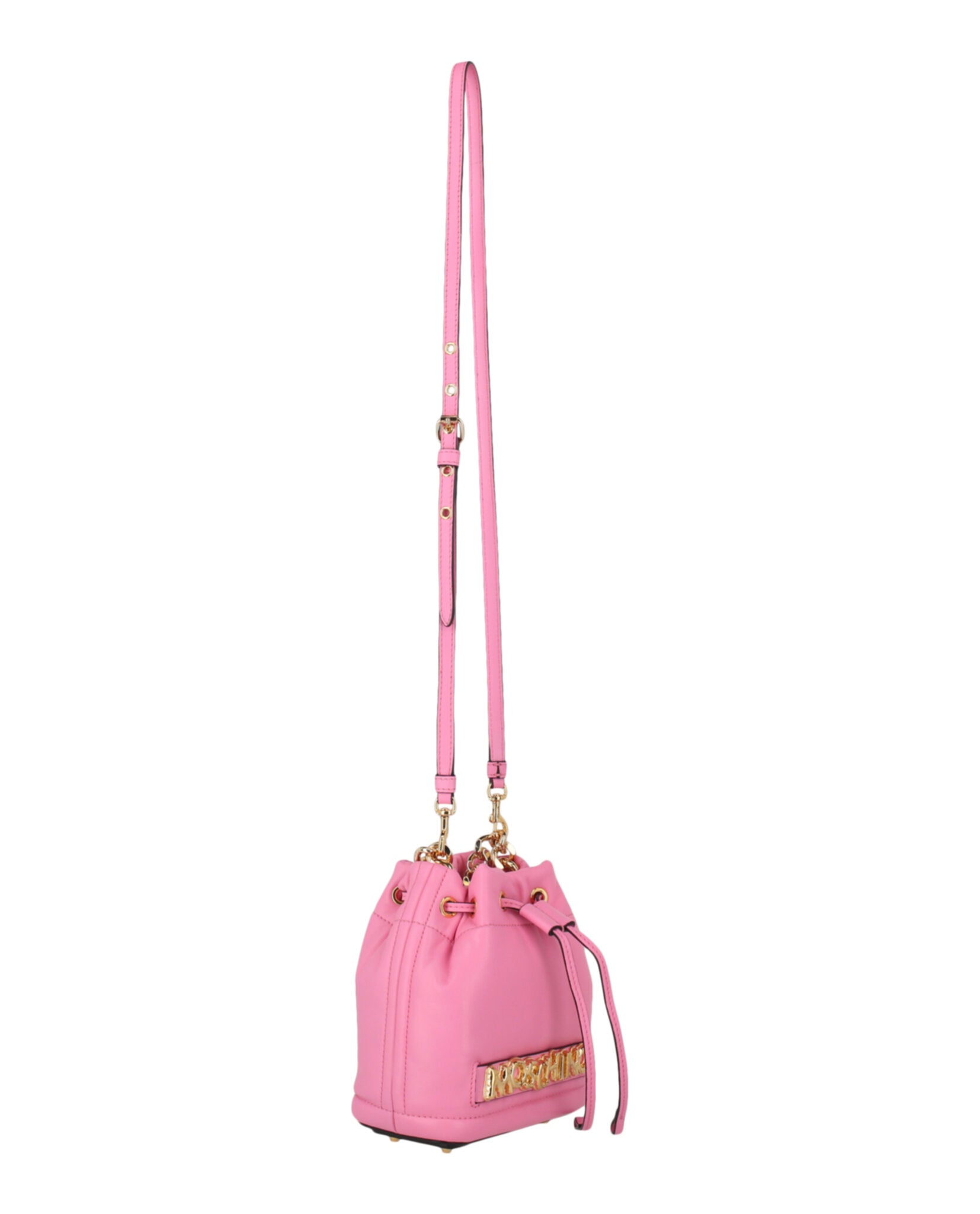 title:Balloon Lettering Bucket Bag;color:Fuchsia