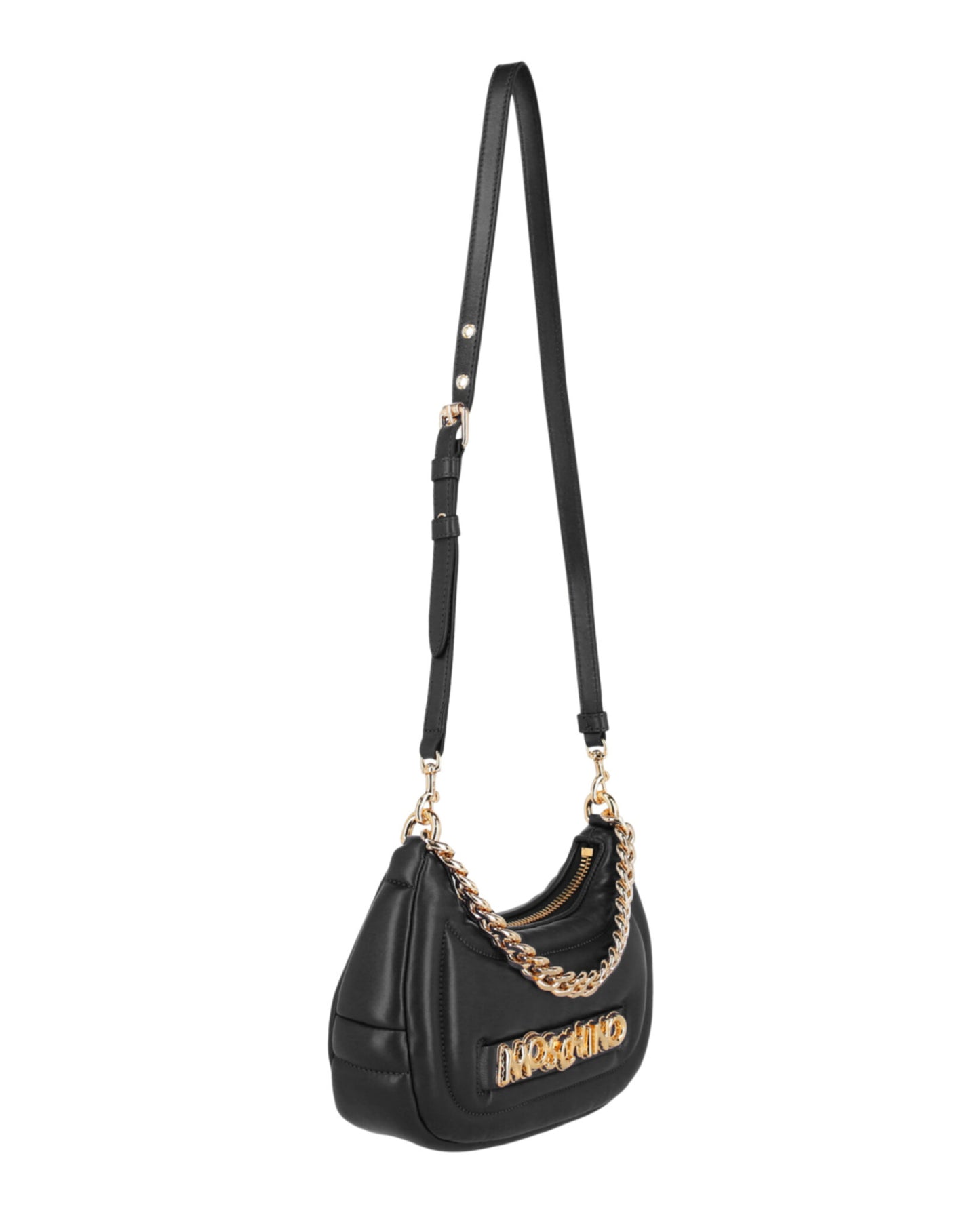 title:Balloon Lettering Crescent Bag;color:Fantasy Print Black