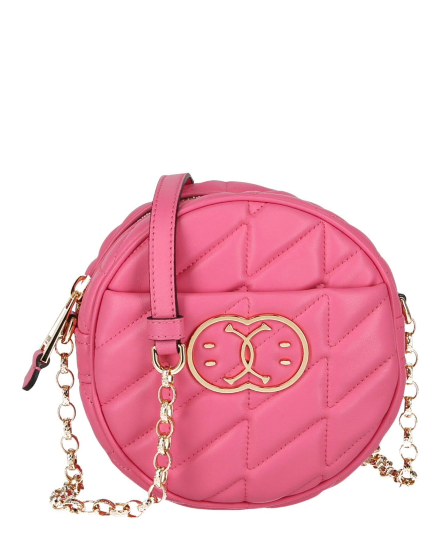 title:Moschino Quilted Round Shoulder Bag;color:Light Pink