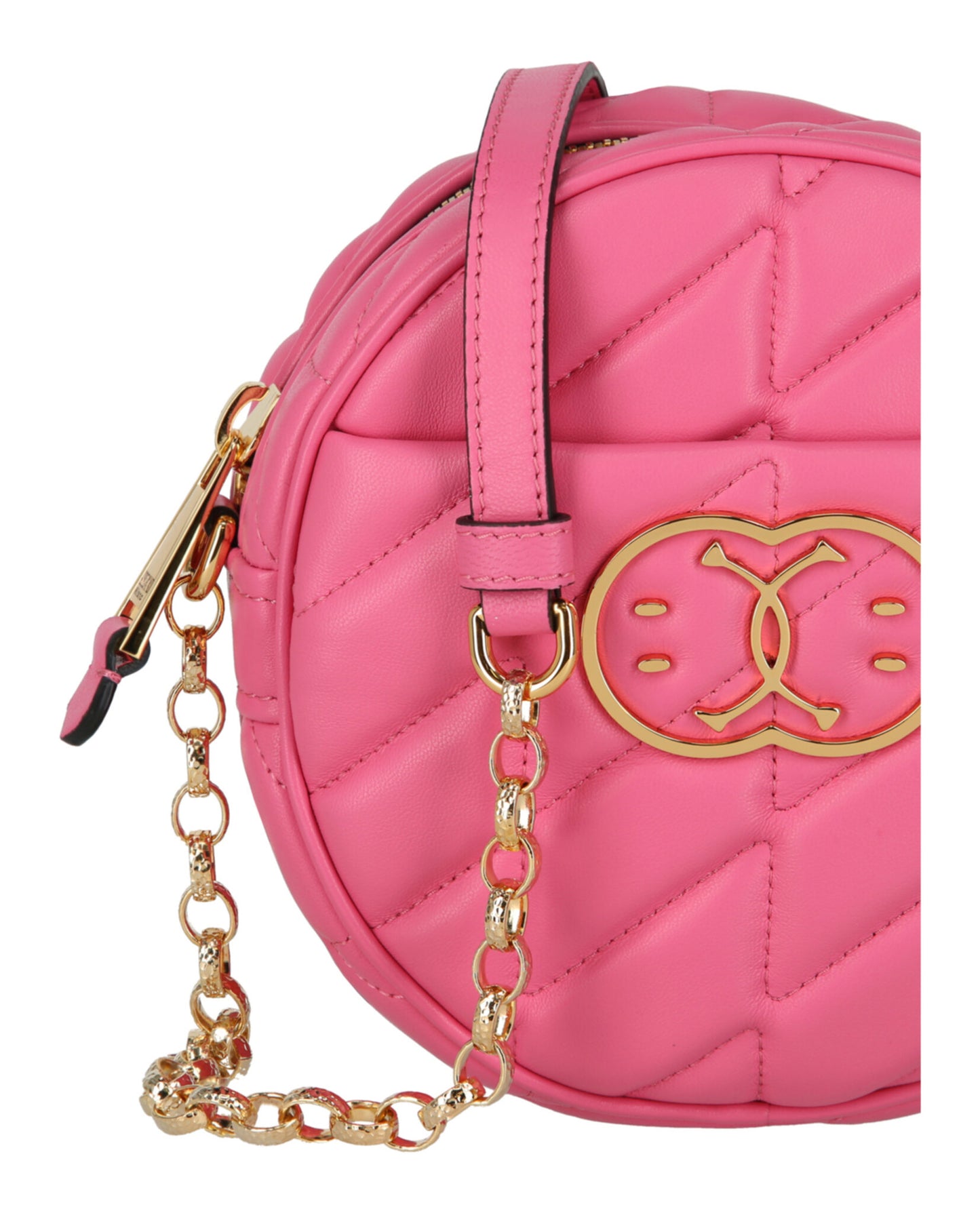 title:Moschino Quilted Round Shoulder Bag;color:Light Pink