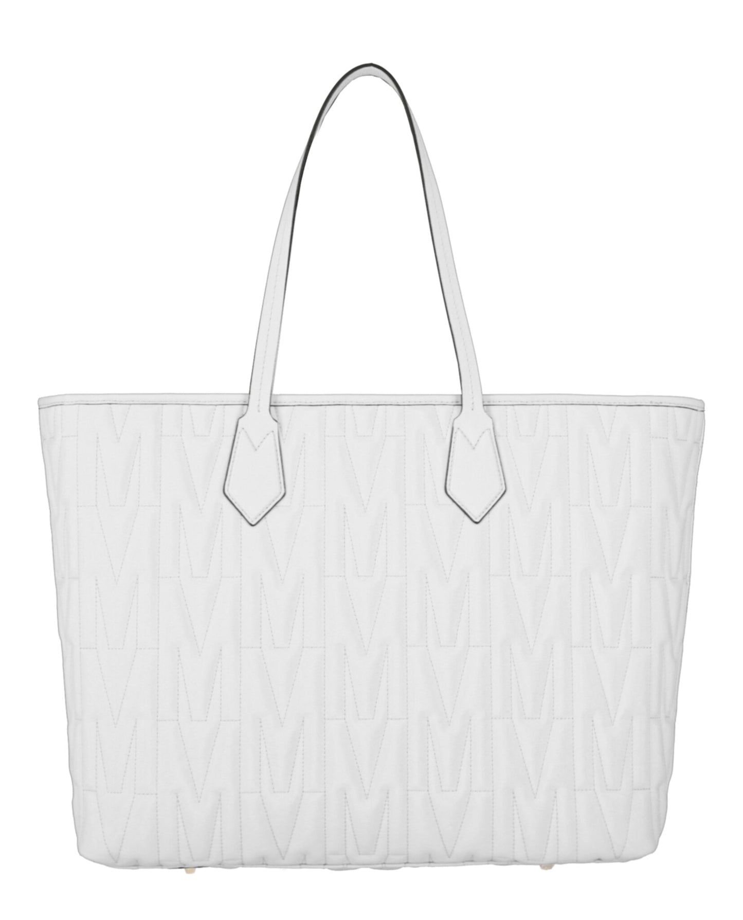 title:M-Quilted Leather Tote;color:White