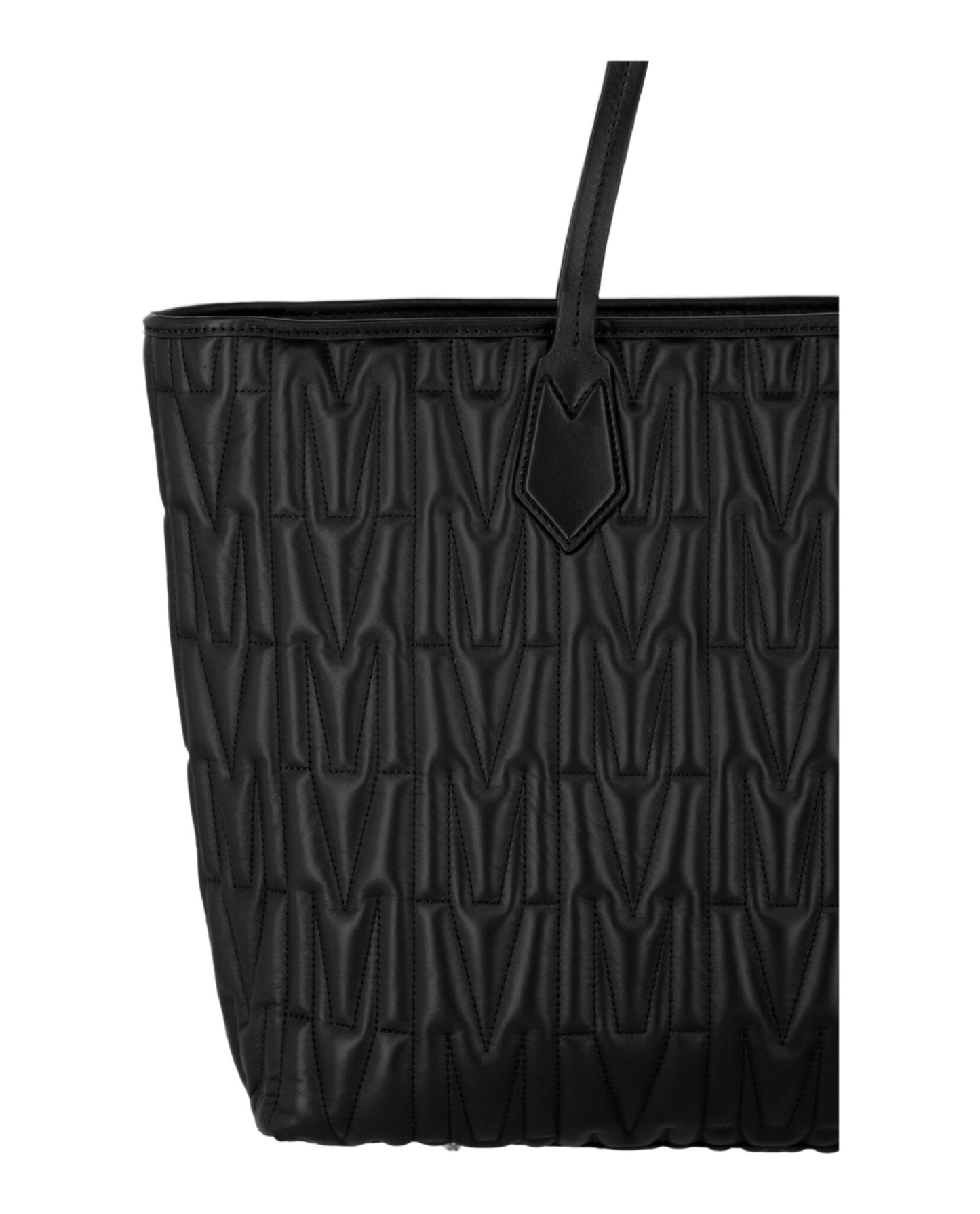 title:M-Quilted Leather Tote;color:Fantasy Print Black