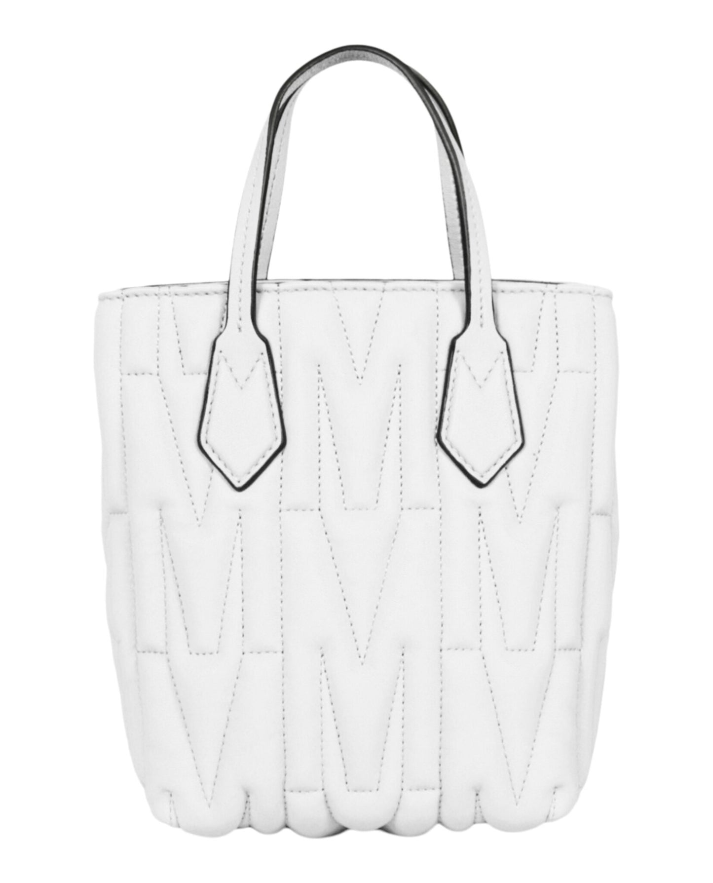 title:Quilted Monogram Shoulder Bag;color:White