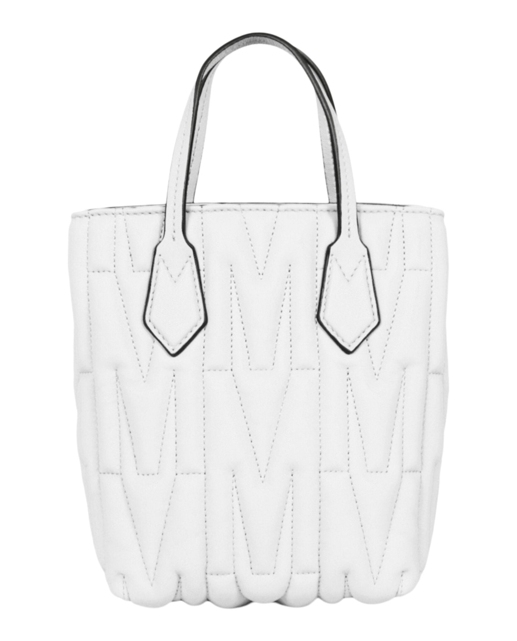 title:Quilted Monogram Shoulder Bag;color:White