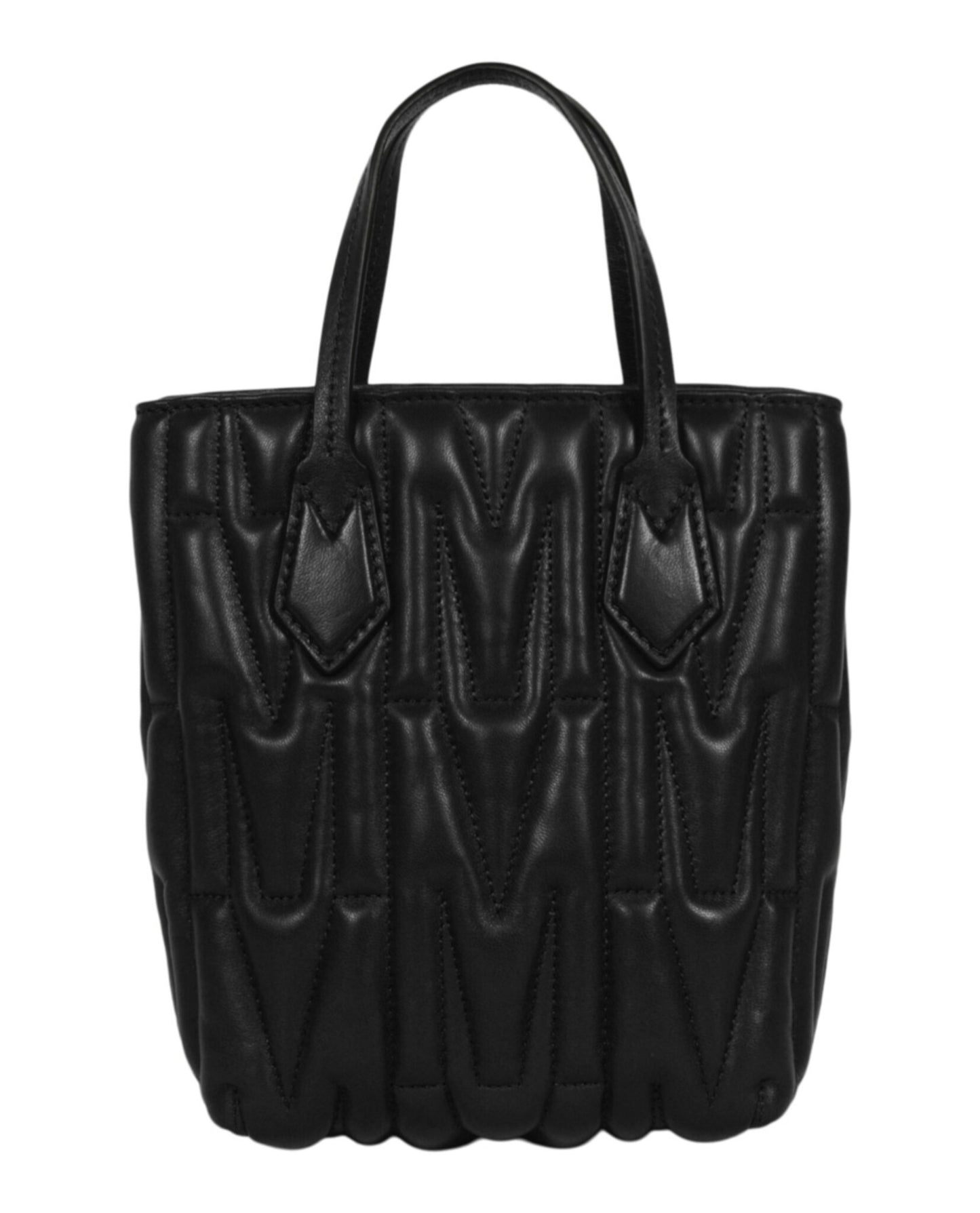 title:Quilted Monogram Shoulder Bag;color:Black