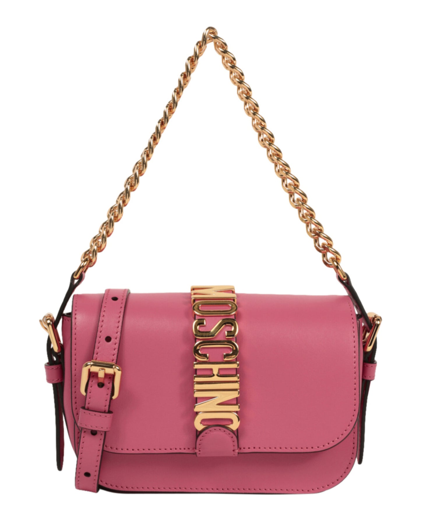 title:Moschino Logo Shoulder Bag;color:Light Pink