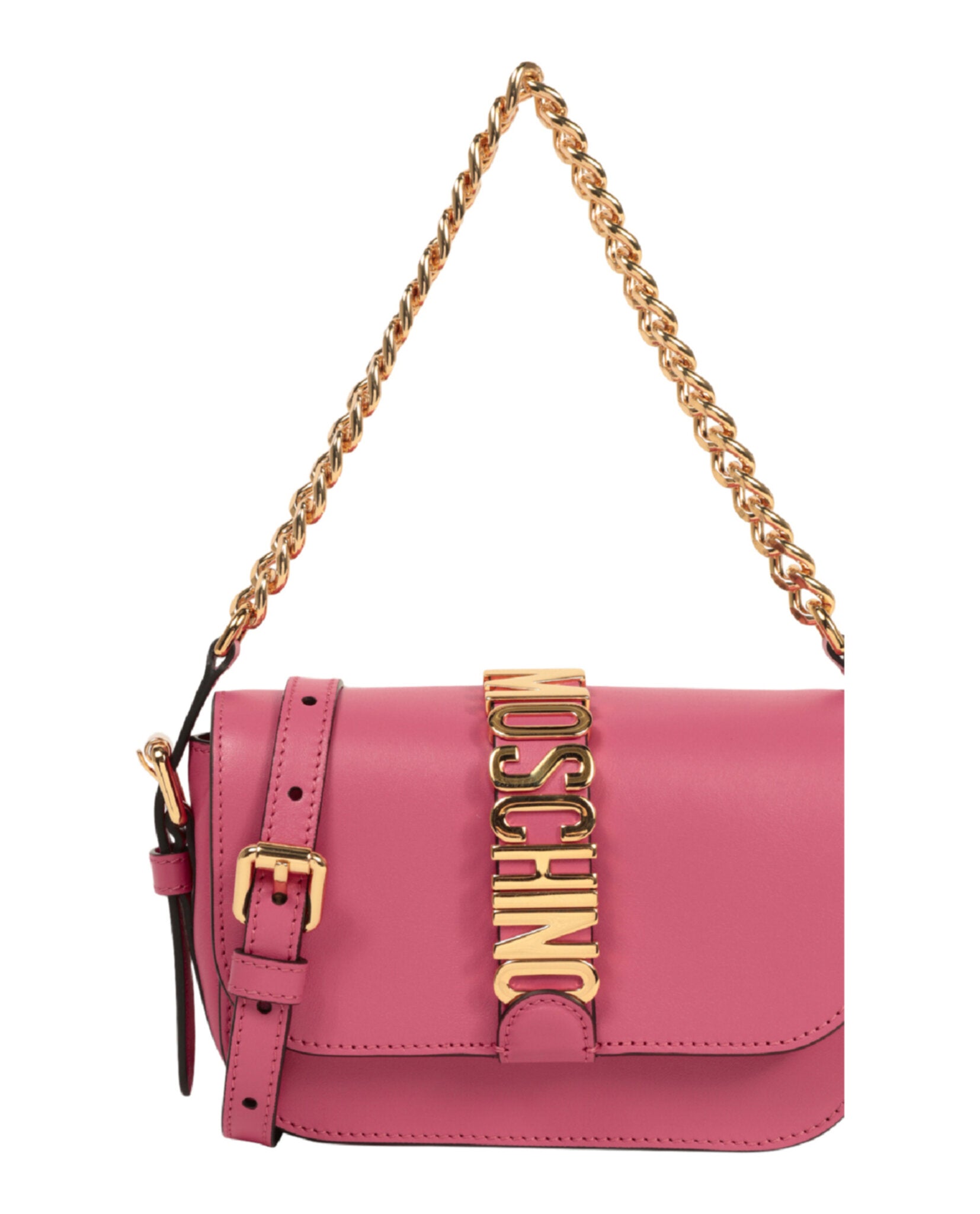 title:Moschino Logo Shoulder Bag;color:Light Pink