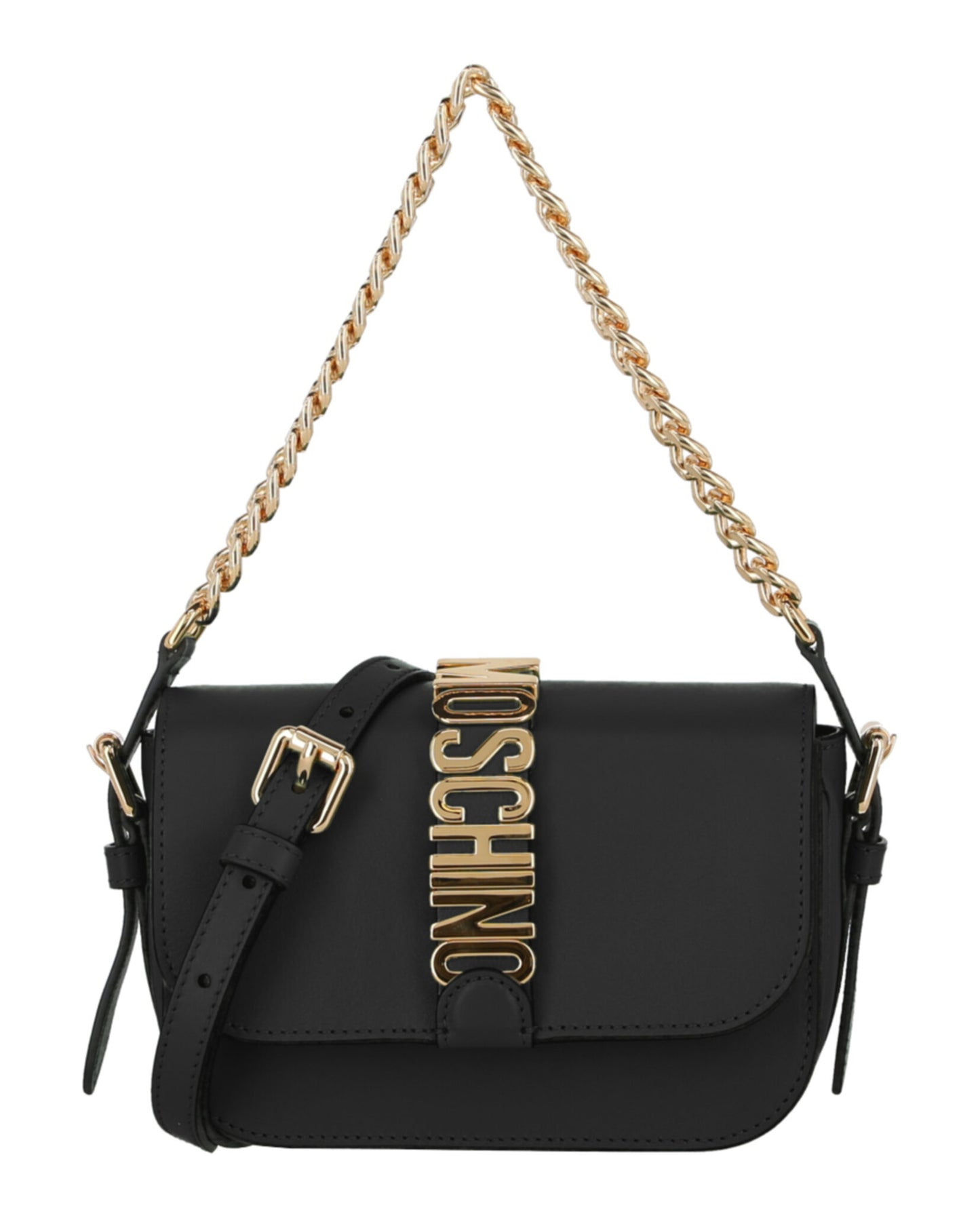 title:Moschino Logo Shoulder Bag;color:Black