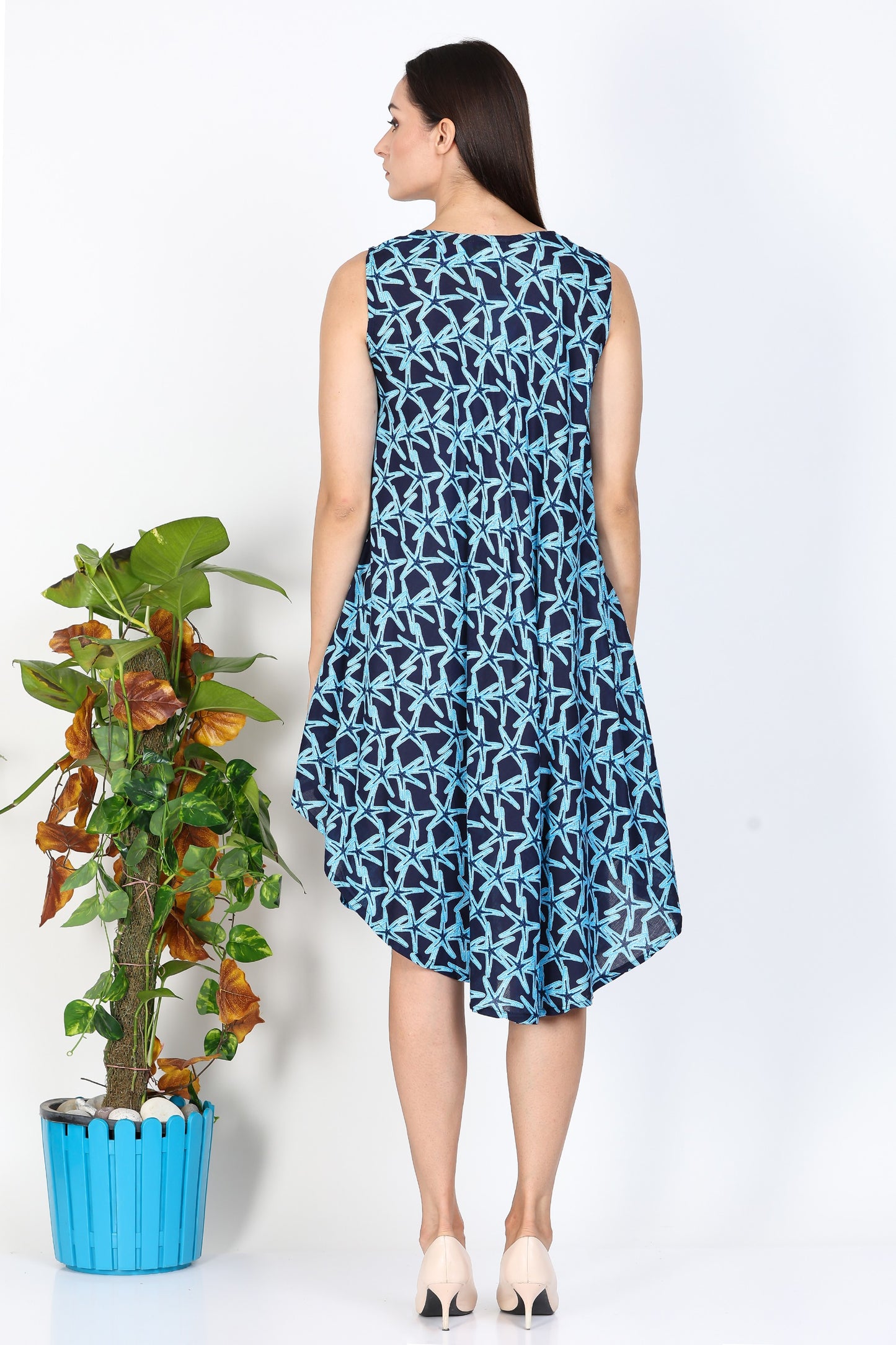 India Blue Women's Starfish Print Dress