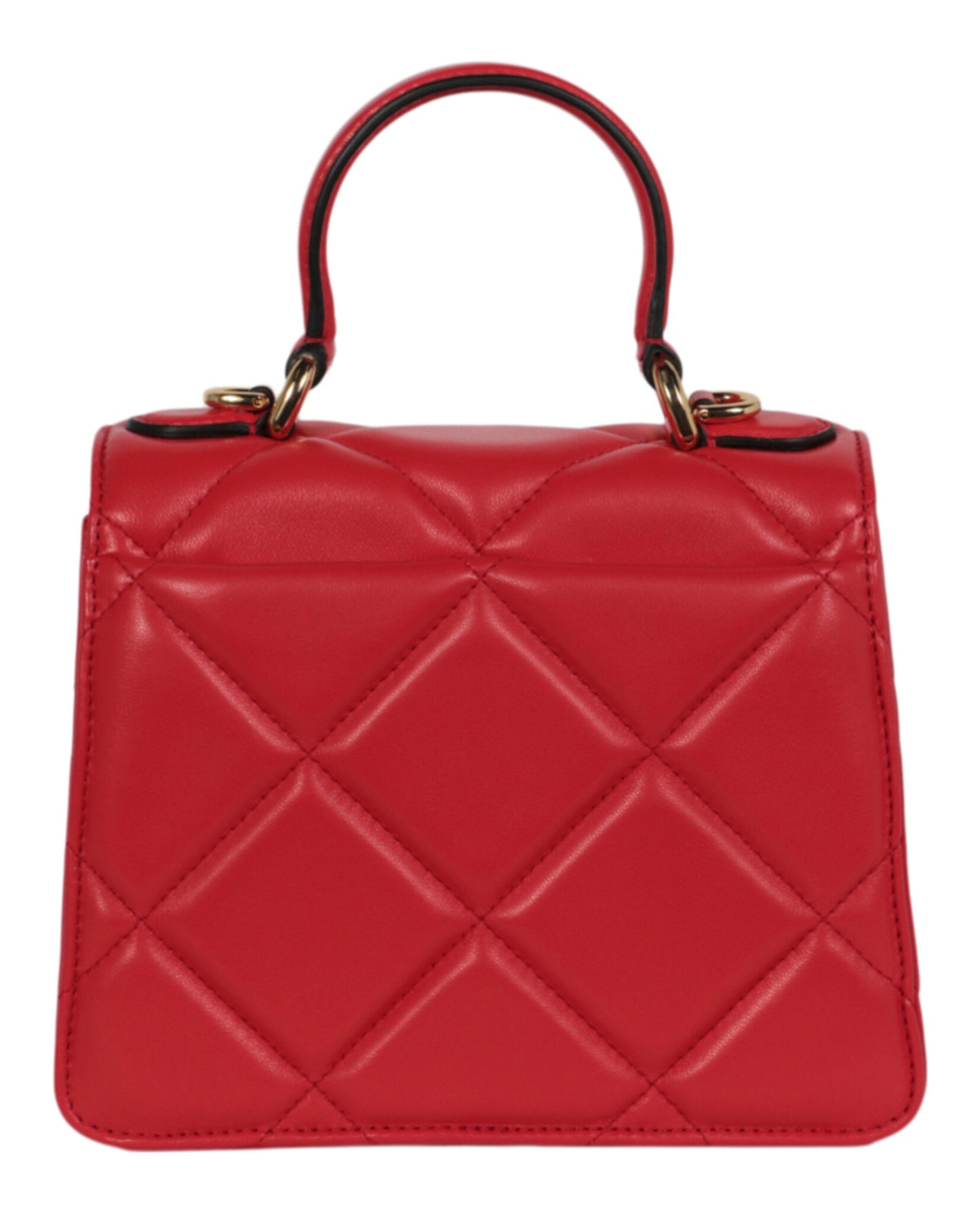 title:Moschino Heart Studs Quilted Shoulder Bag;color:Red square