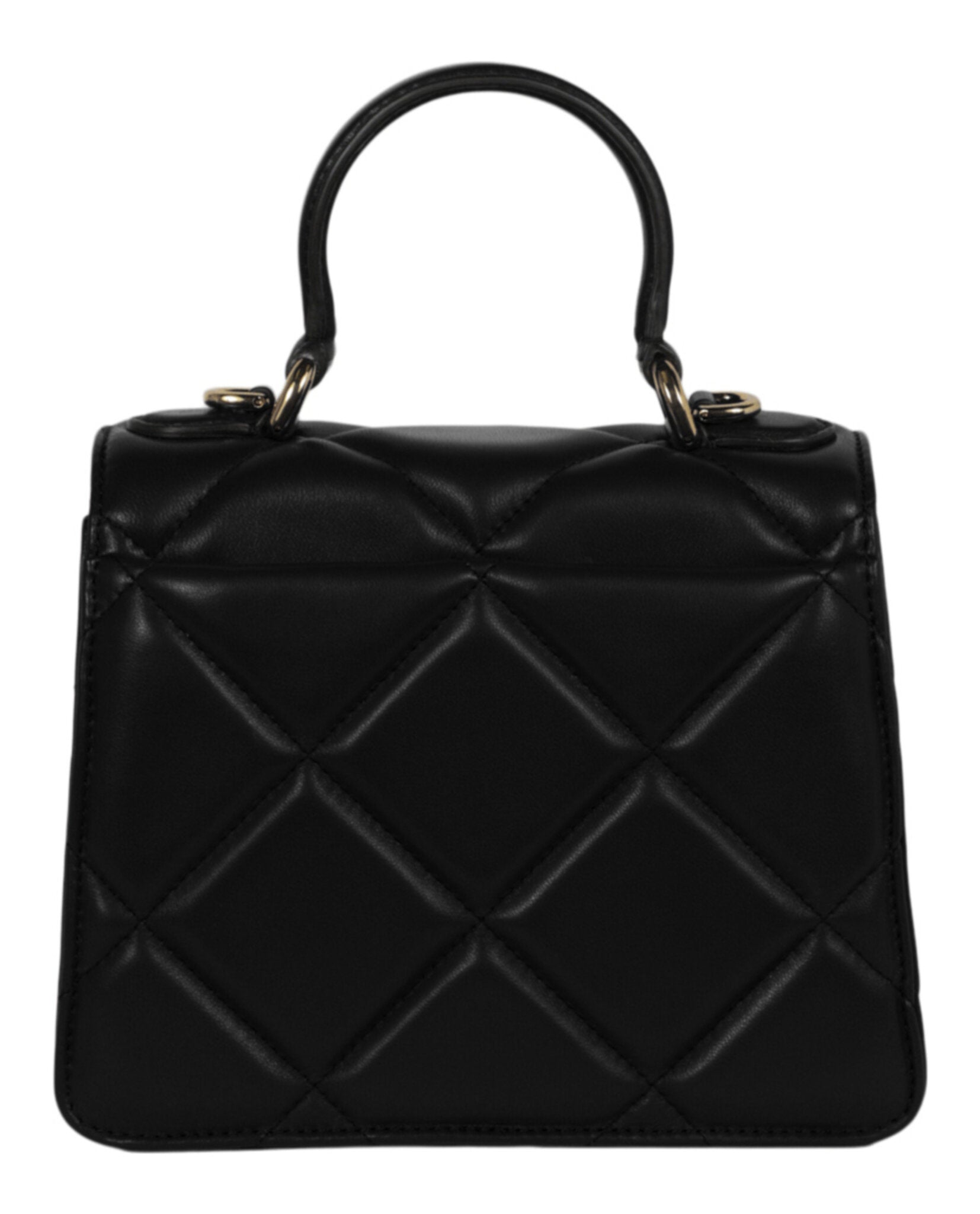 title:Moschino Heart Studs Quilted Shoulder Bag;color:Fantasy Print Black Square