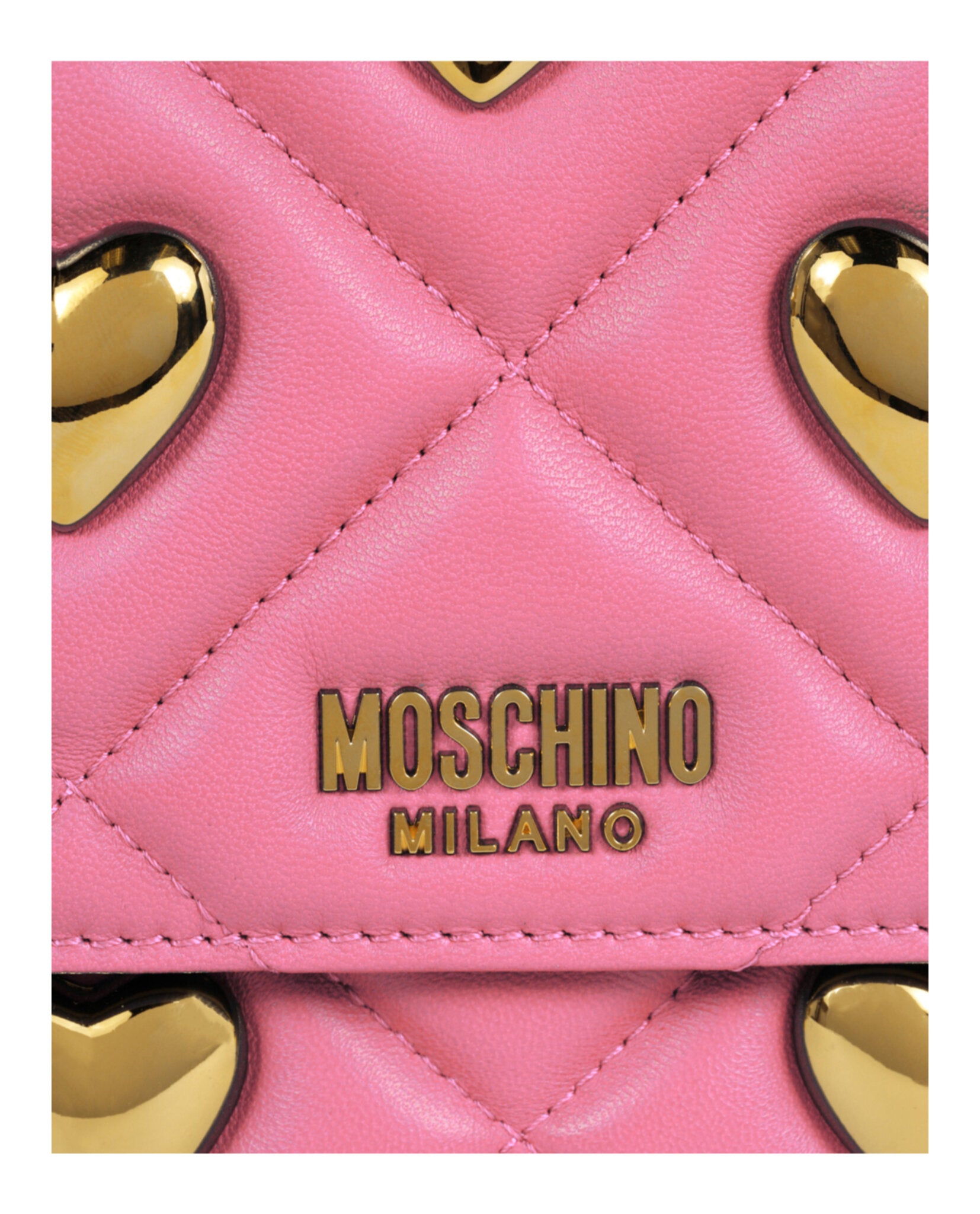 title:Heart Studs Quilted Crossbody Bag;color:Fuchsia