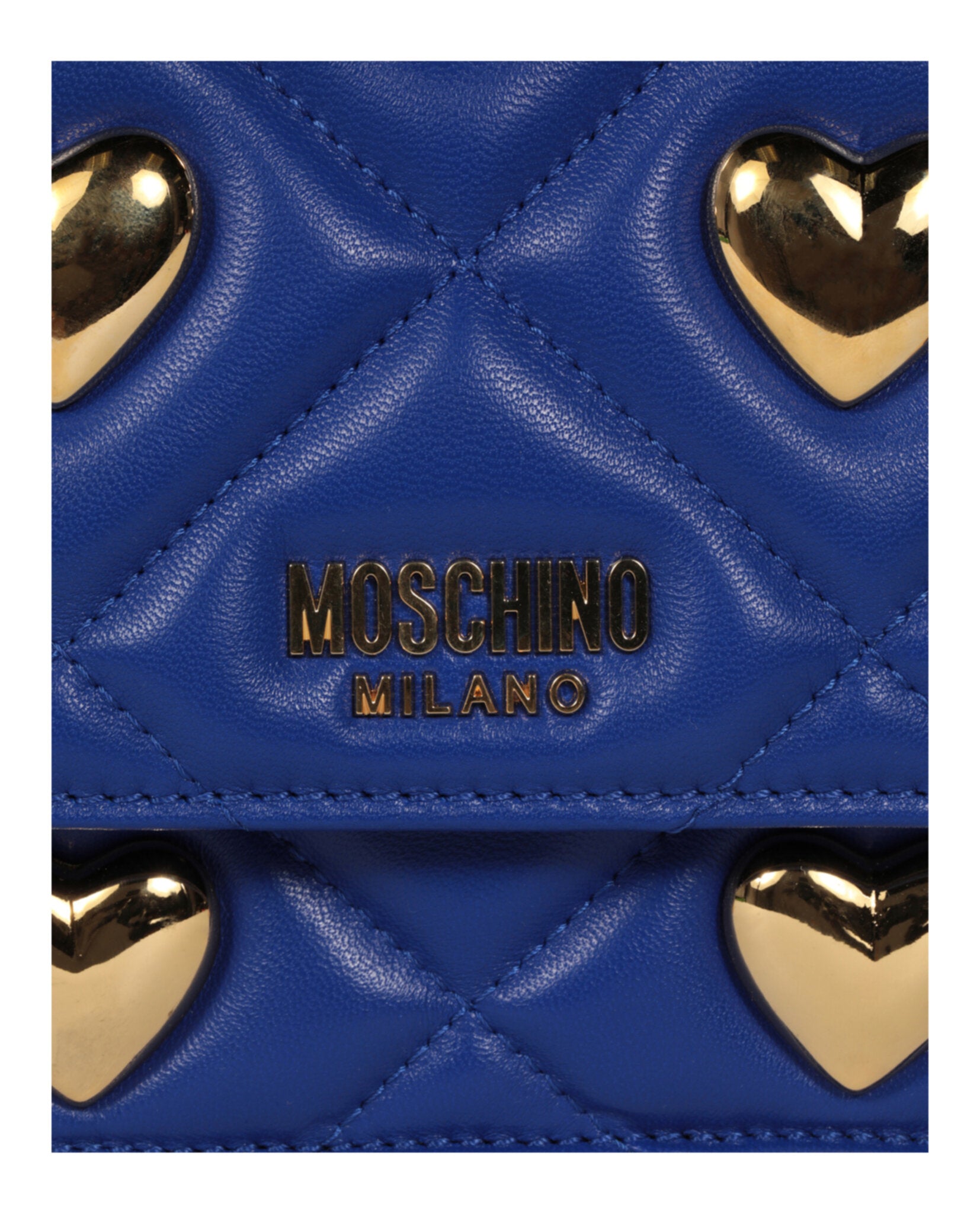 title:Heart Studs Quilted Crossbody Bag;color:Blue