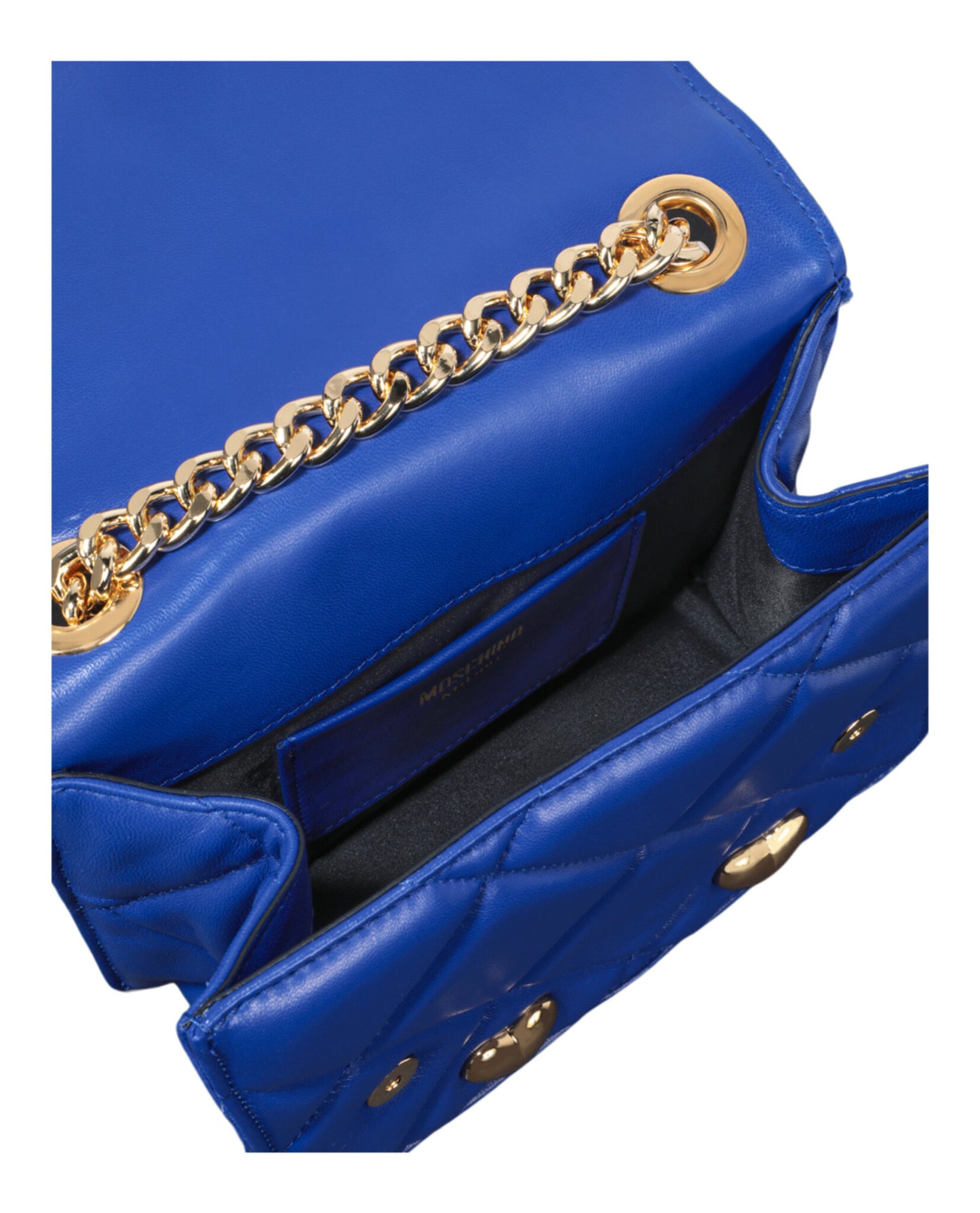 title:Heart Studs Quilted Crossbody Bag;color:Blue