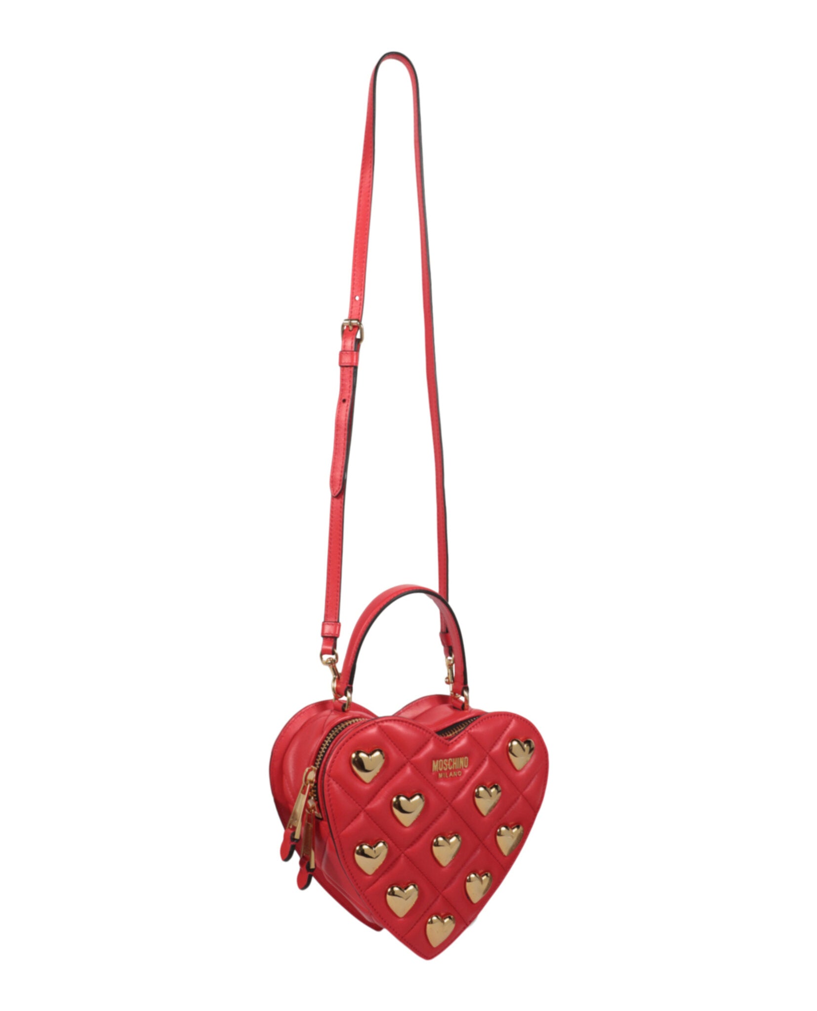 title:Heart Shaped Quilted Shoulder Bag;color:Red
