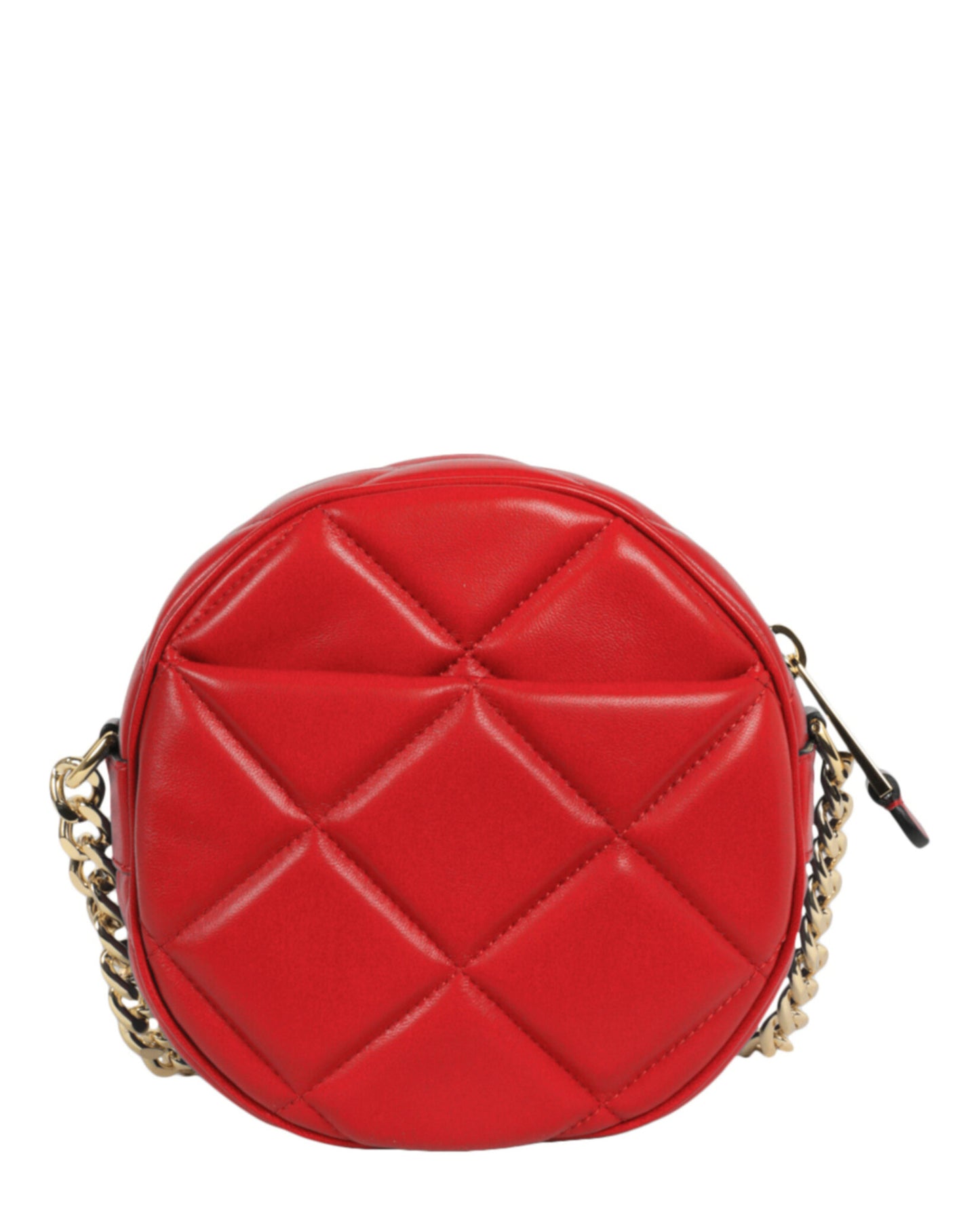 title:Moschino Heart Studs Quilted Shoulder Bag;color:Red Round