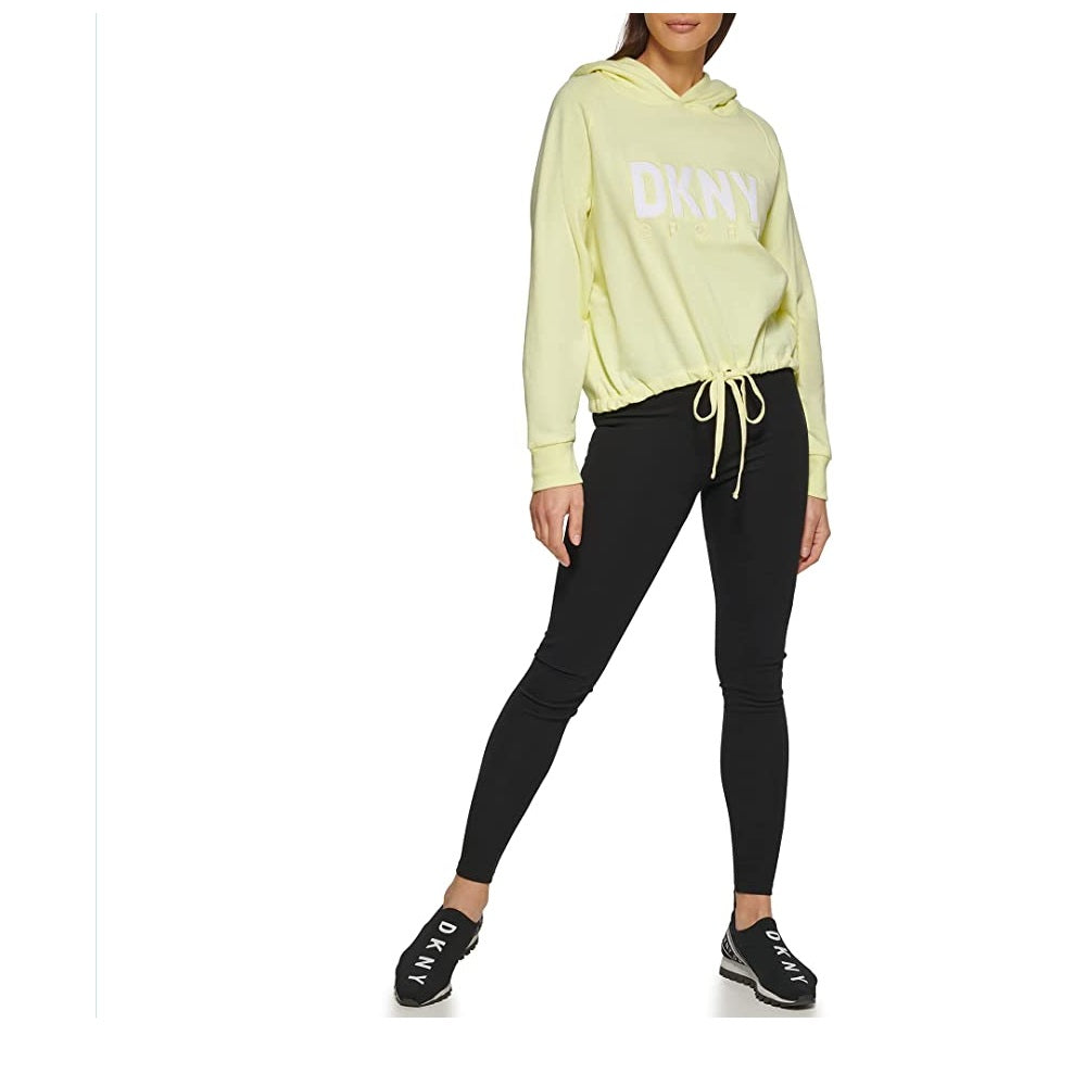 DKNY Sport Women's Drawstring-Hem Hoodie Yellow Size Large