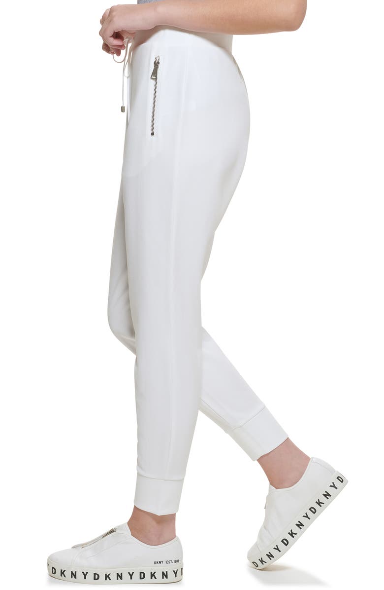 DKNY Women's Zip Pocket Joggers White Size Medium