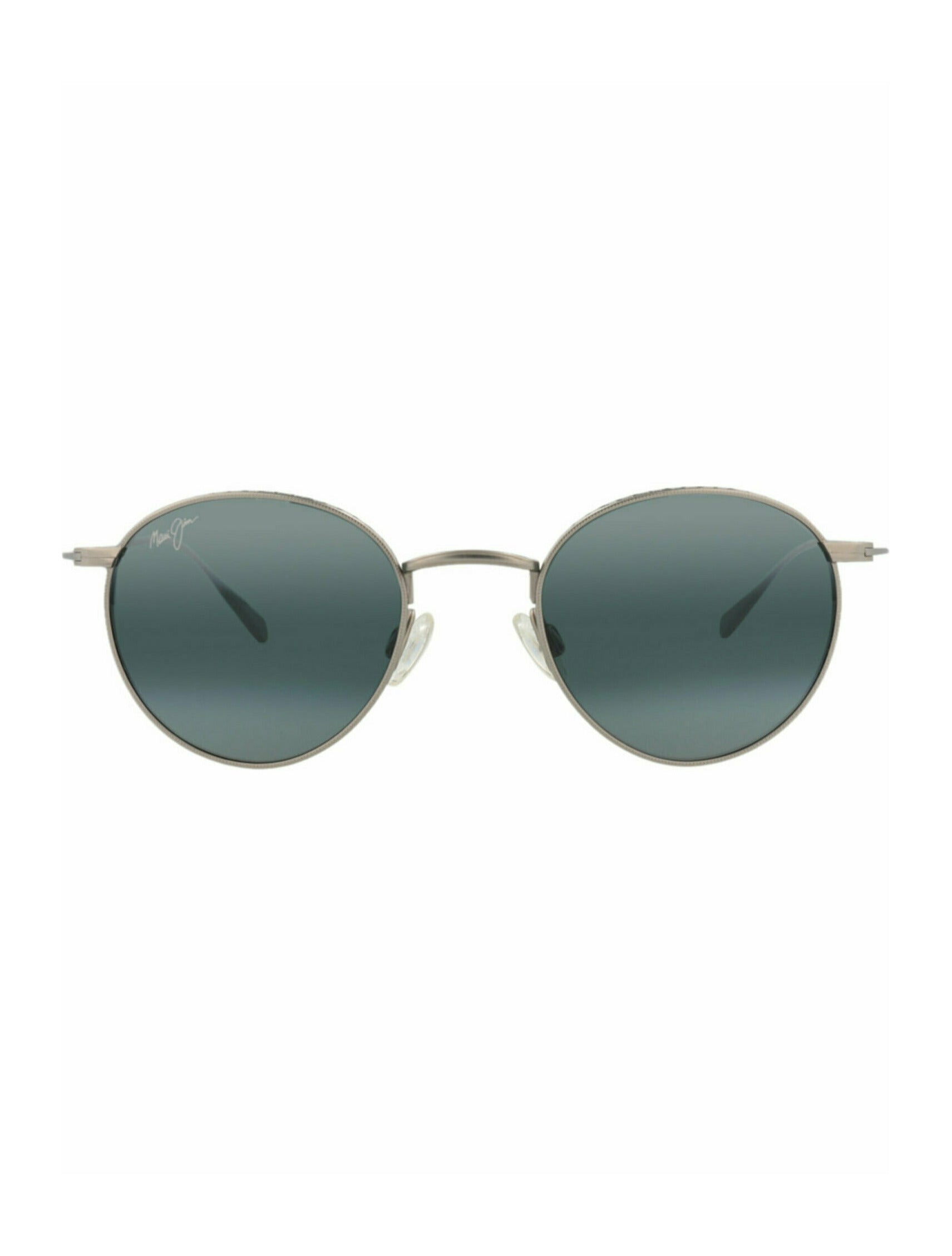 title:Maui Jim Round-Frame Titanium Sunglasses;color:Silver Silver Grey