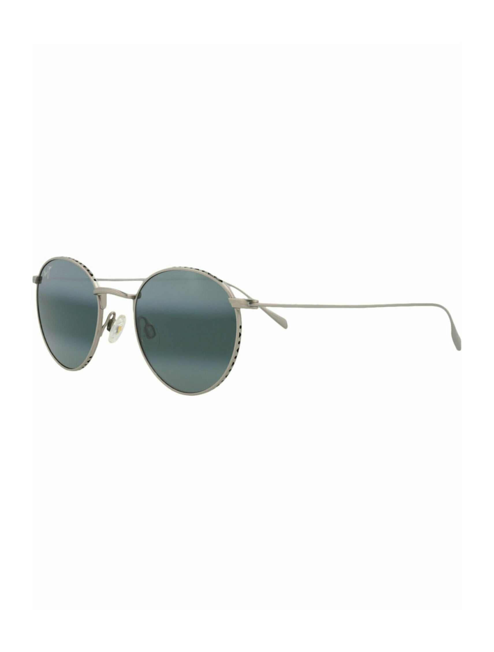 title:Maui Jim Round-Frame Titanium Sunglasses;color:Silver Silver Grey