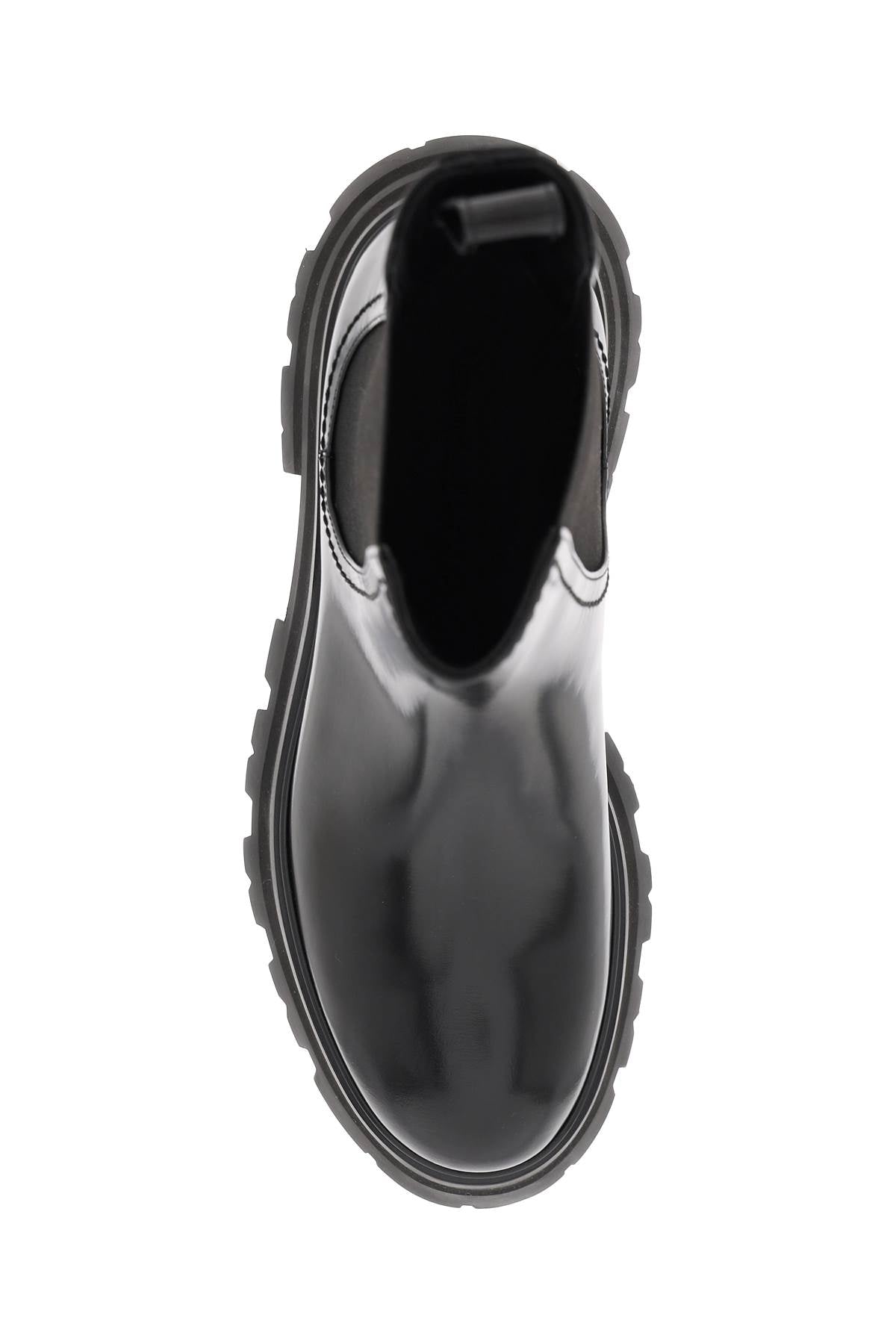 Alexander Mcqueen Shiny Leather Chelsea Boots