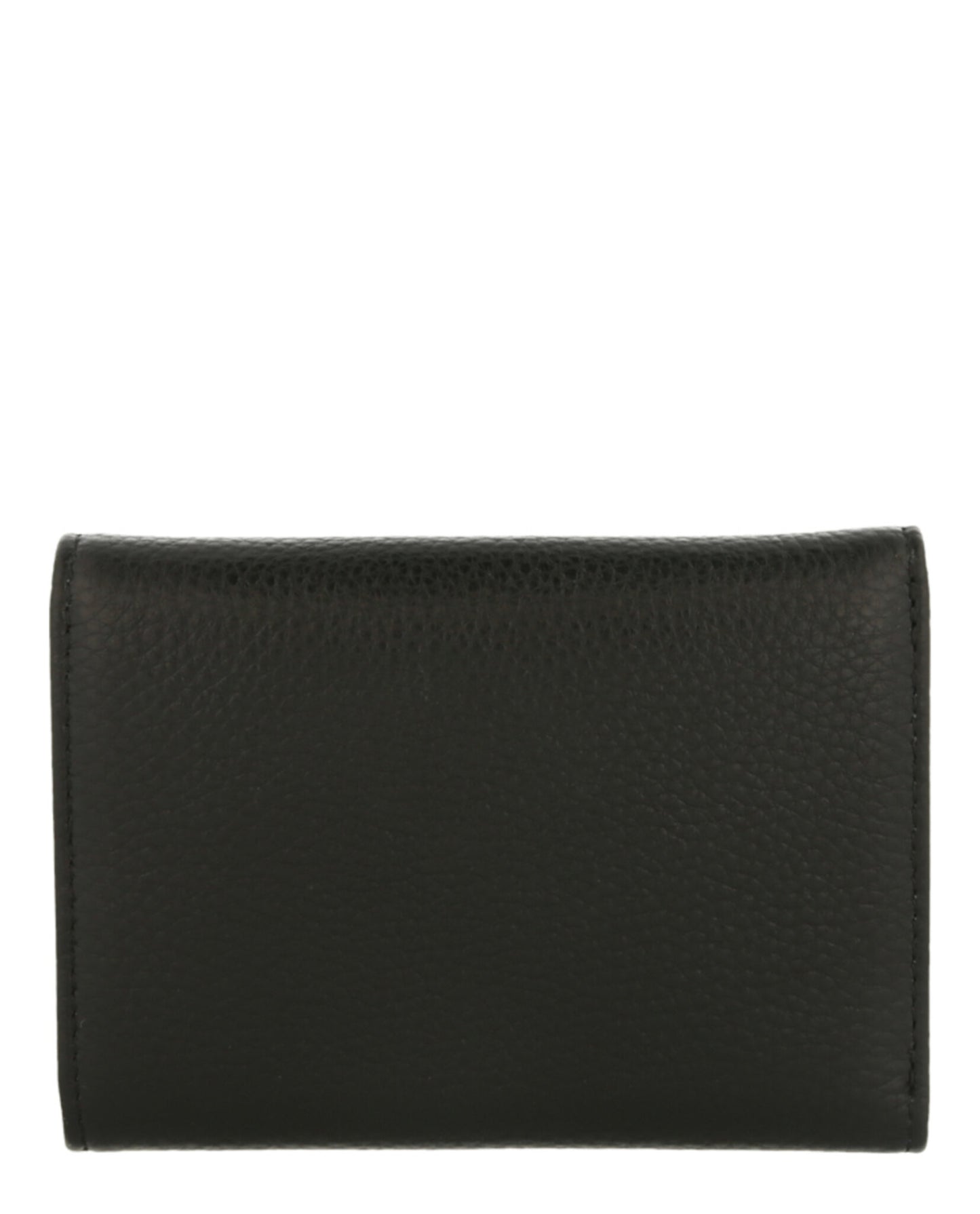 title:Logo Plaque Trifold Wallet;color:Black