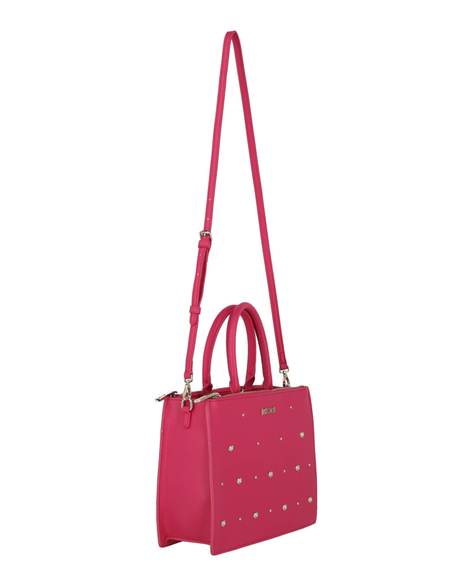 title:Just Cavalli Studded Crossbody Bag;color:Fuchsia Purple