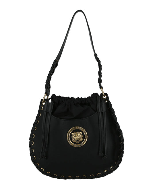 title:Just Cavalli Studded Shoulder Bag;color:Black 1