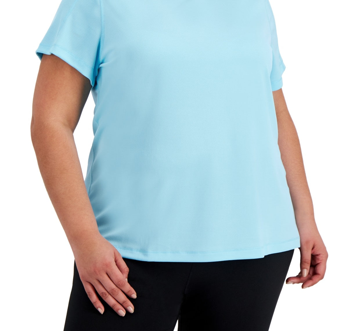 ID Ideology Women's Birdseye Mesh T Shirt Blue